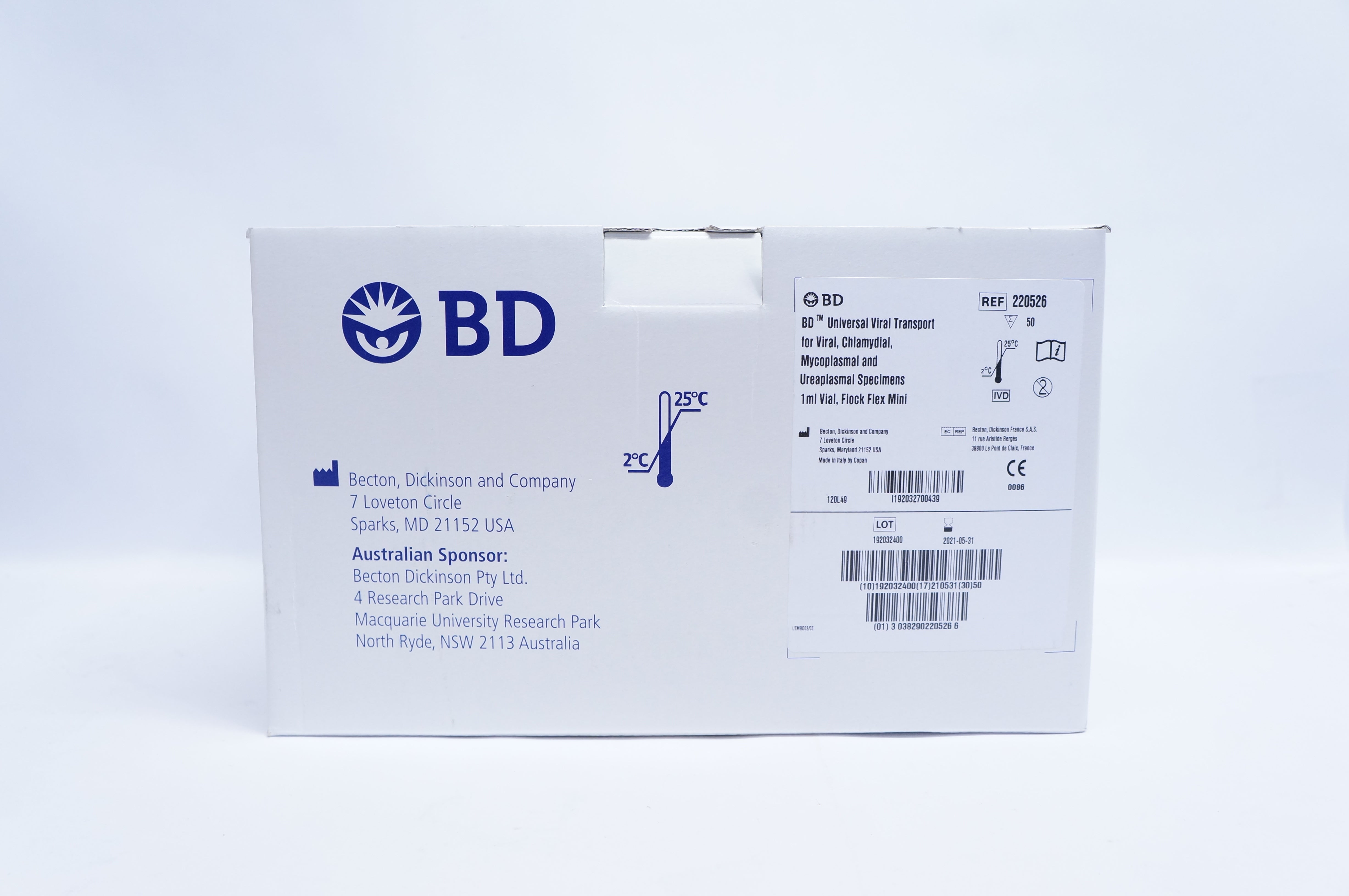BD 220526 Universal Viral Transport For Viral, Chlamydial - Box of 50