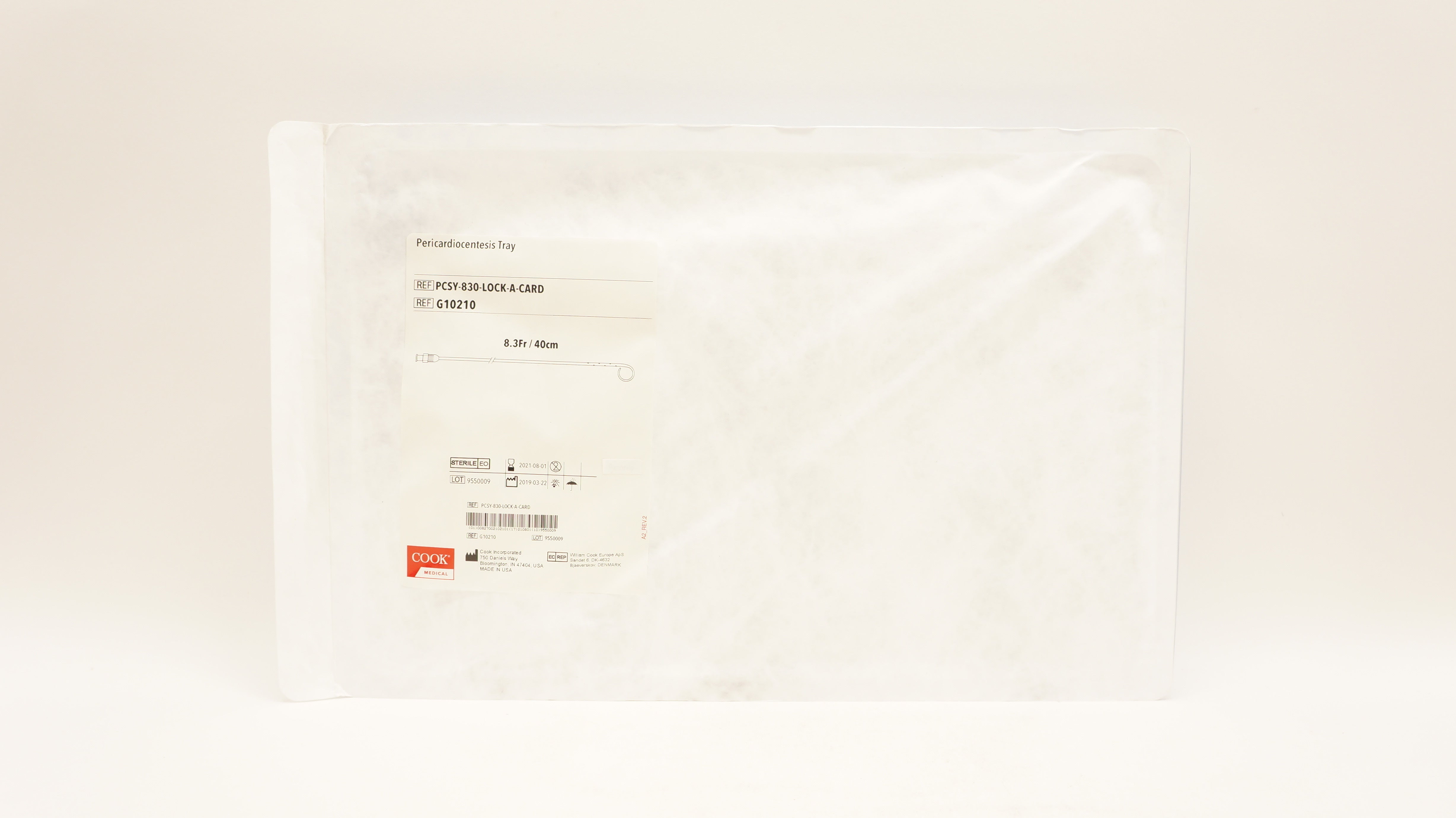Cook Medical G10210 Pericadiocentesis Tray 8.3Fr 40cm