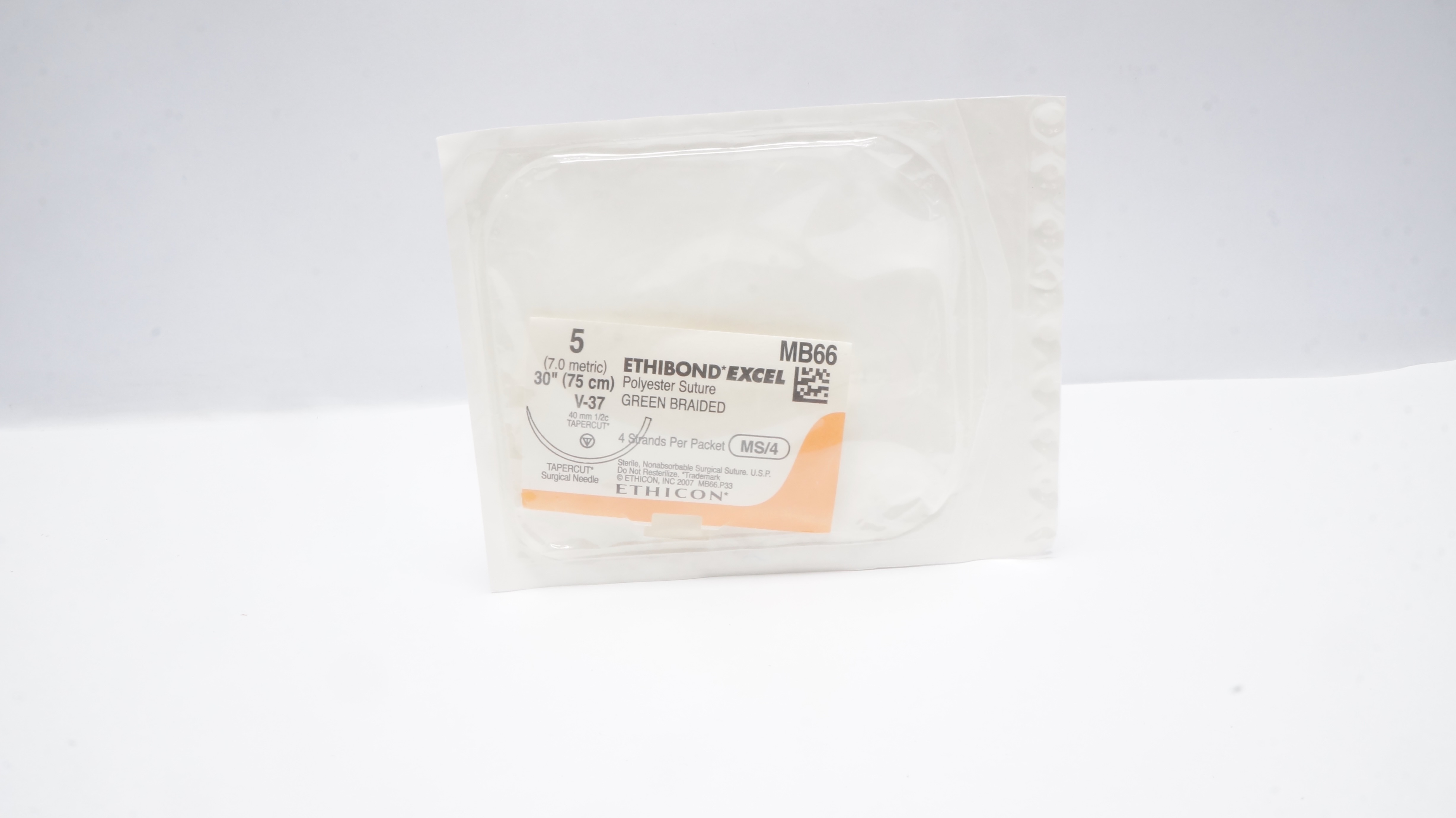 Ethicon MB66 5 Ethibond Excel Polyester Stre V-37 40mm 1/2c Tapercut, 30inch (x)
