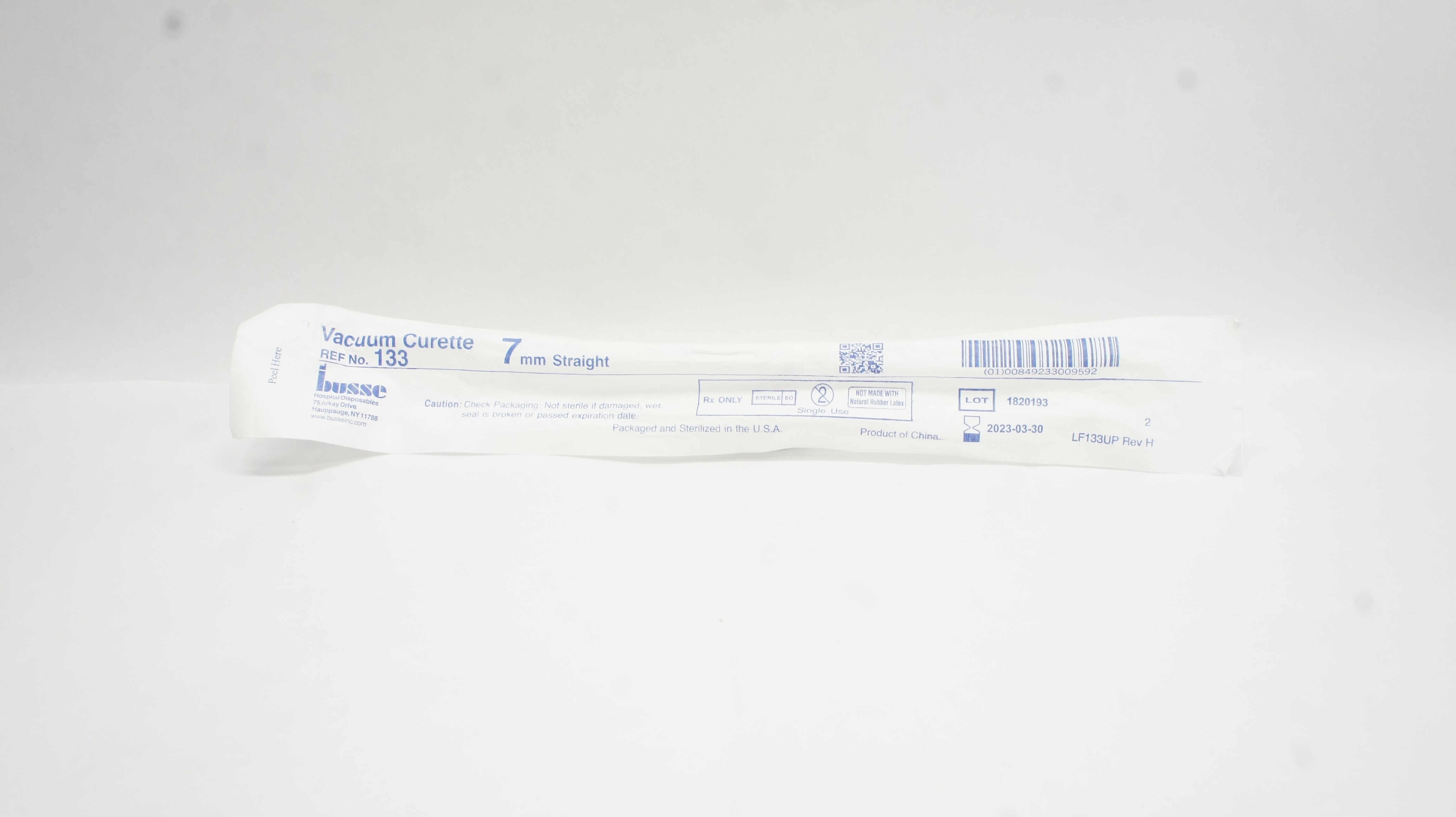 Busse 133 Vacuum Curette 7mm Straight (x)