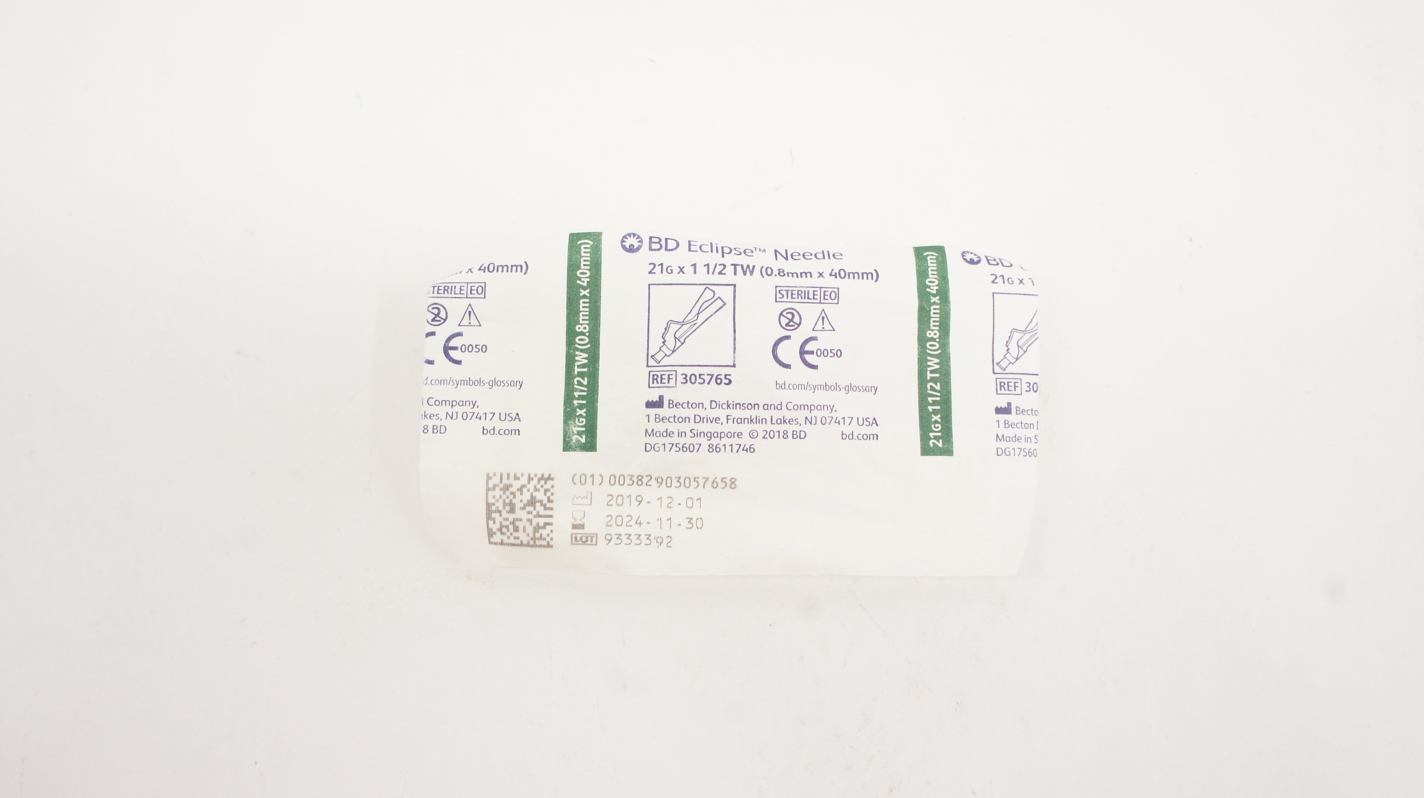BD 305765 Eclipse Ndle 21G x 1-1/2TW (x)