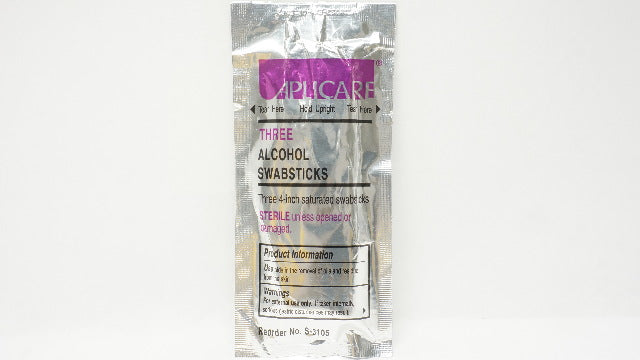 Aplicare S-3105 Alcohol Swabsticks 4inch (x) - Pack of 3
