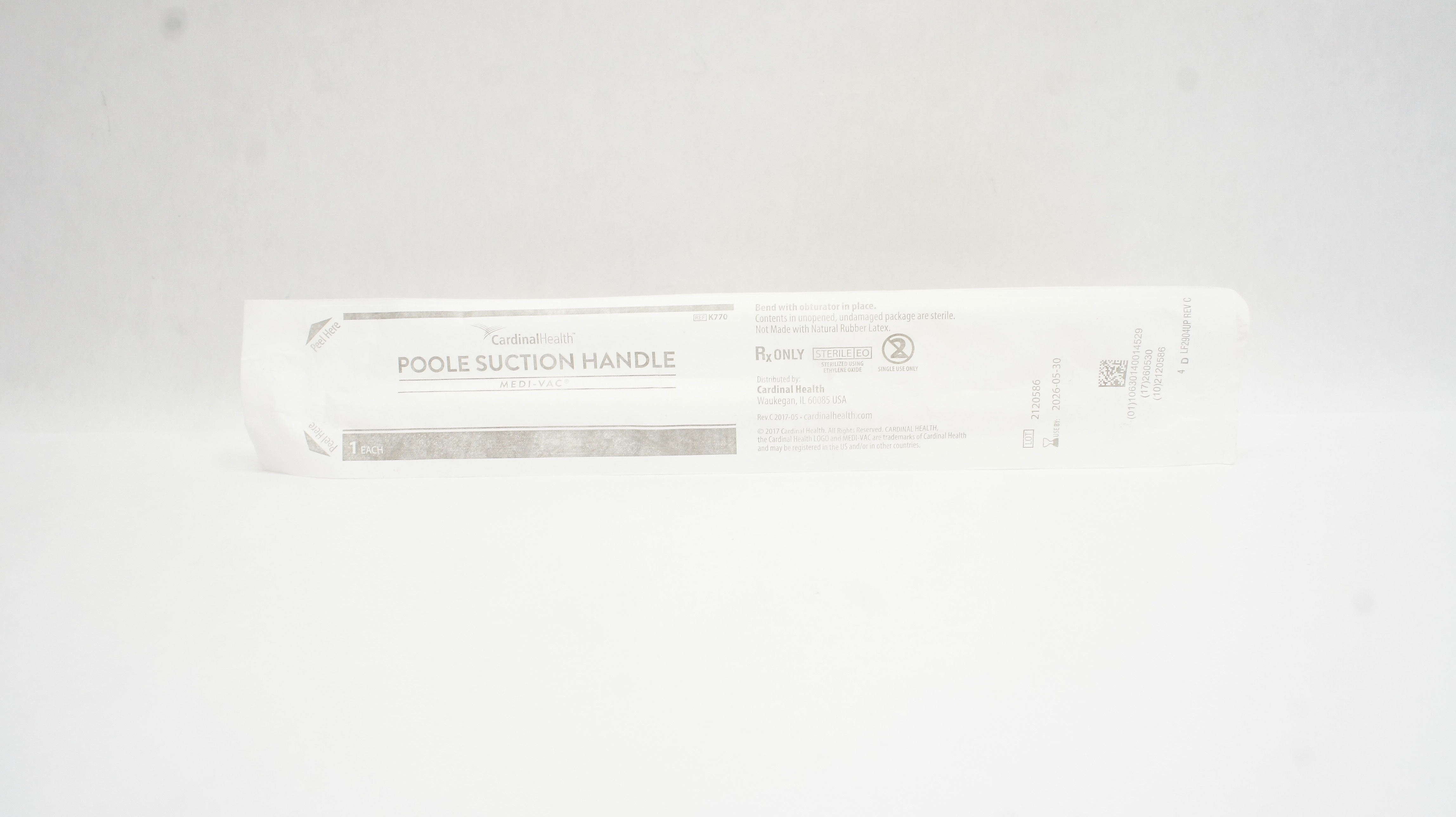 Cardinal Health K770 Medi-Vac Poole Suction Handle