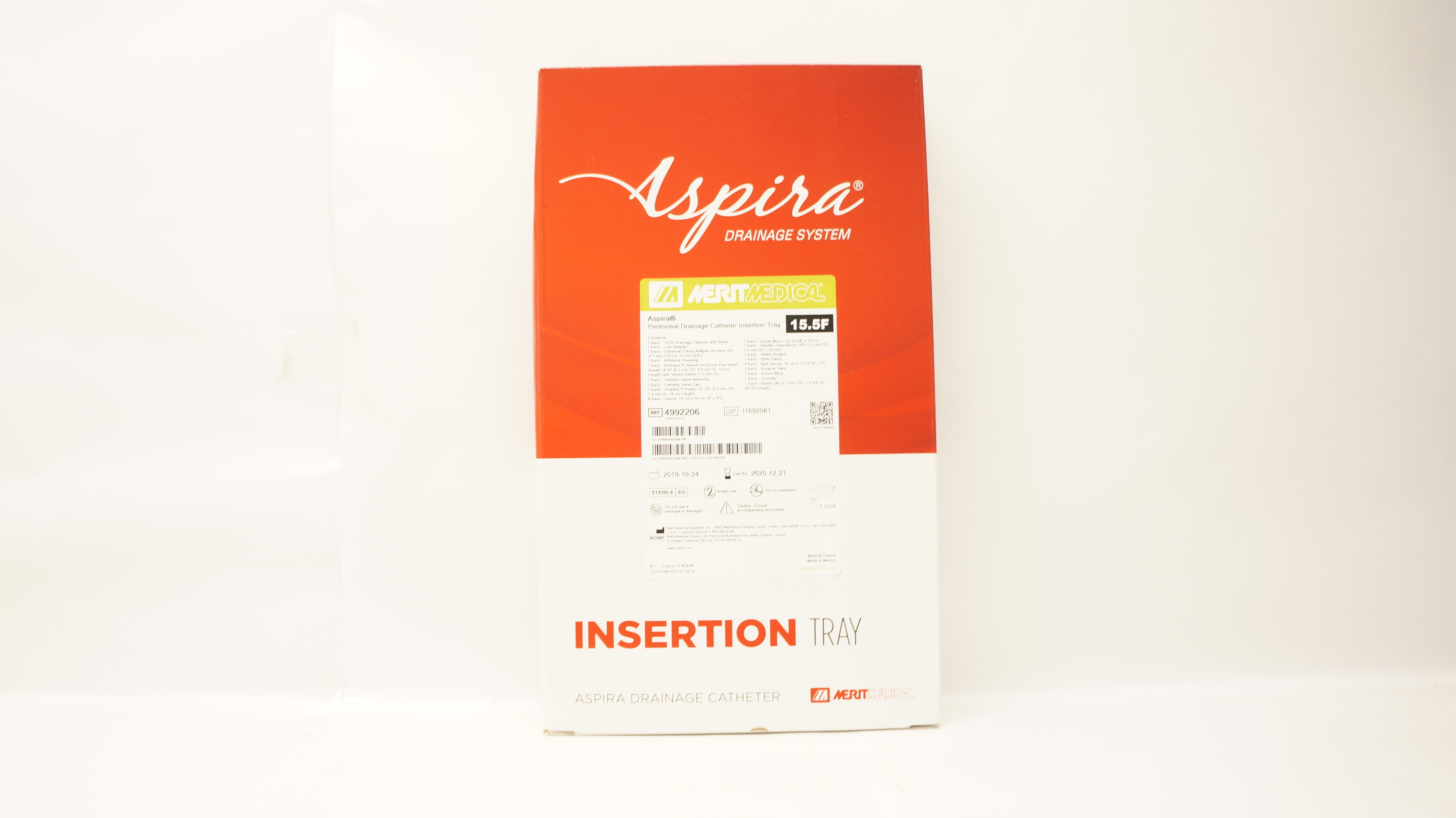 Bard 4992206 Aspira Peritoneal Drainage Cath. Insertion Tray 15.5F (x)