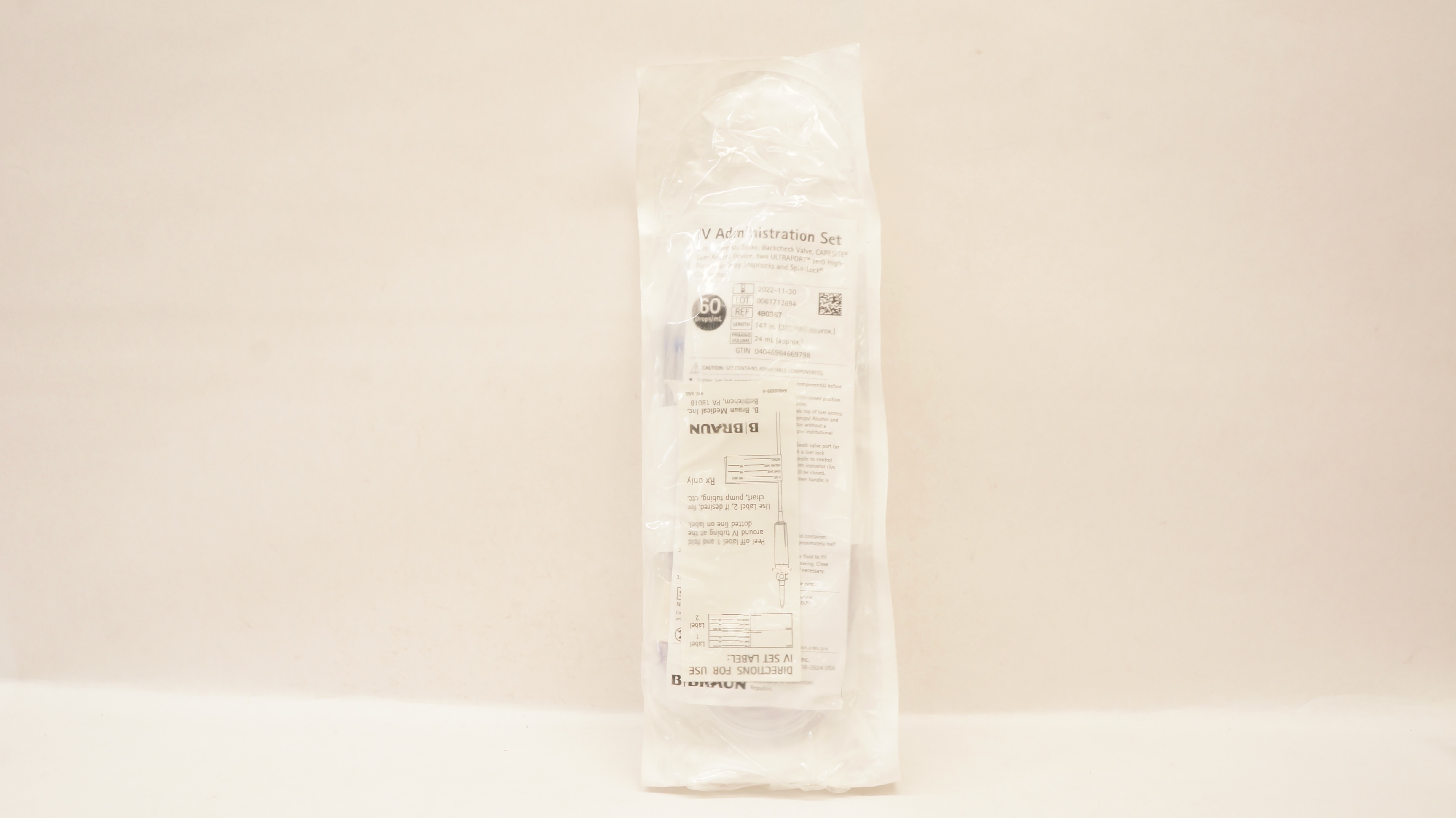 B.Braun 490367 IV Intravenous Administration Set 60 Drops/mL 147inch (x)