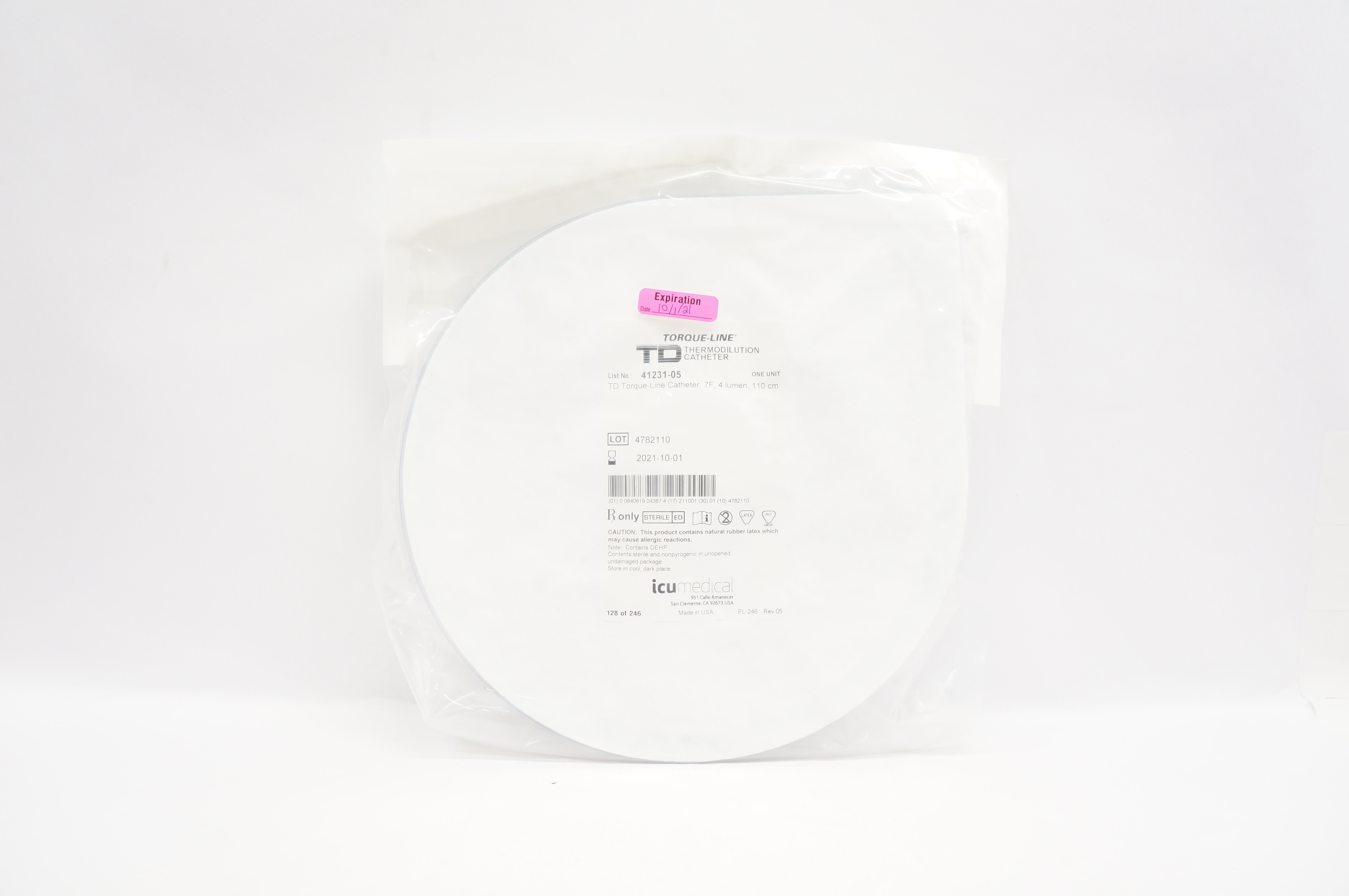 ICU Medical 41231-05 Torque-Line Thermodilution Cath. 4 Lumen 7 F x 110cm (x)