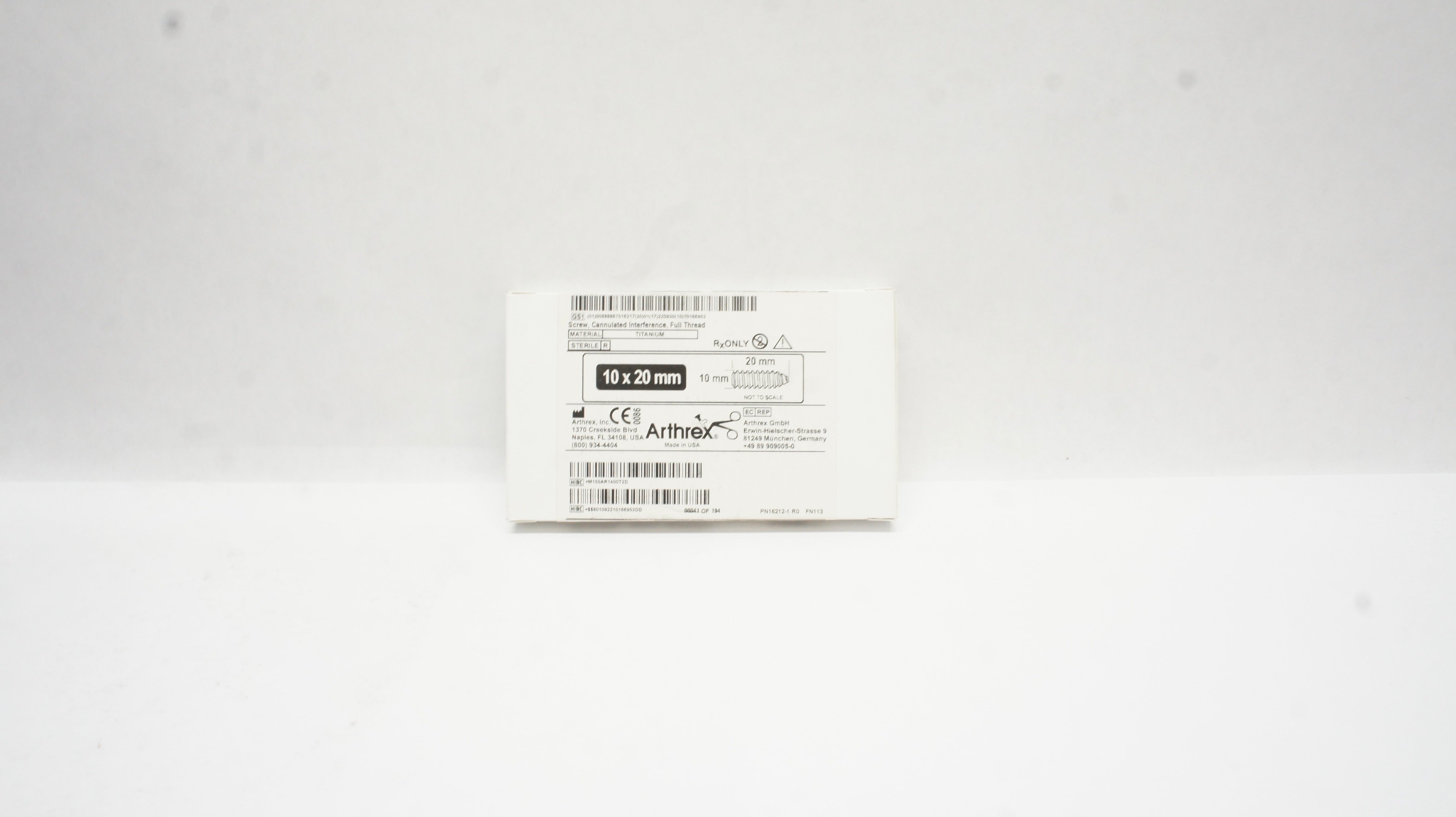 Arthrex AR-1400TB Bio-Intereference Screw Full Thread 10 x 20mm (x)