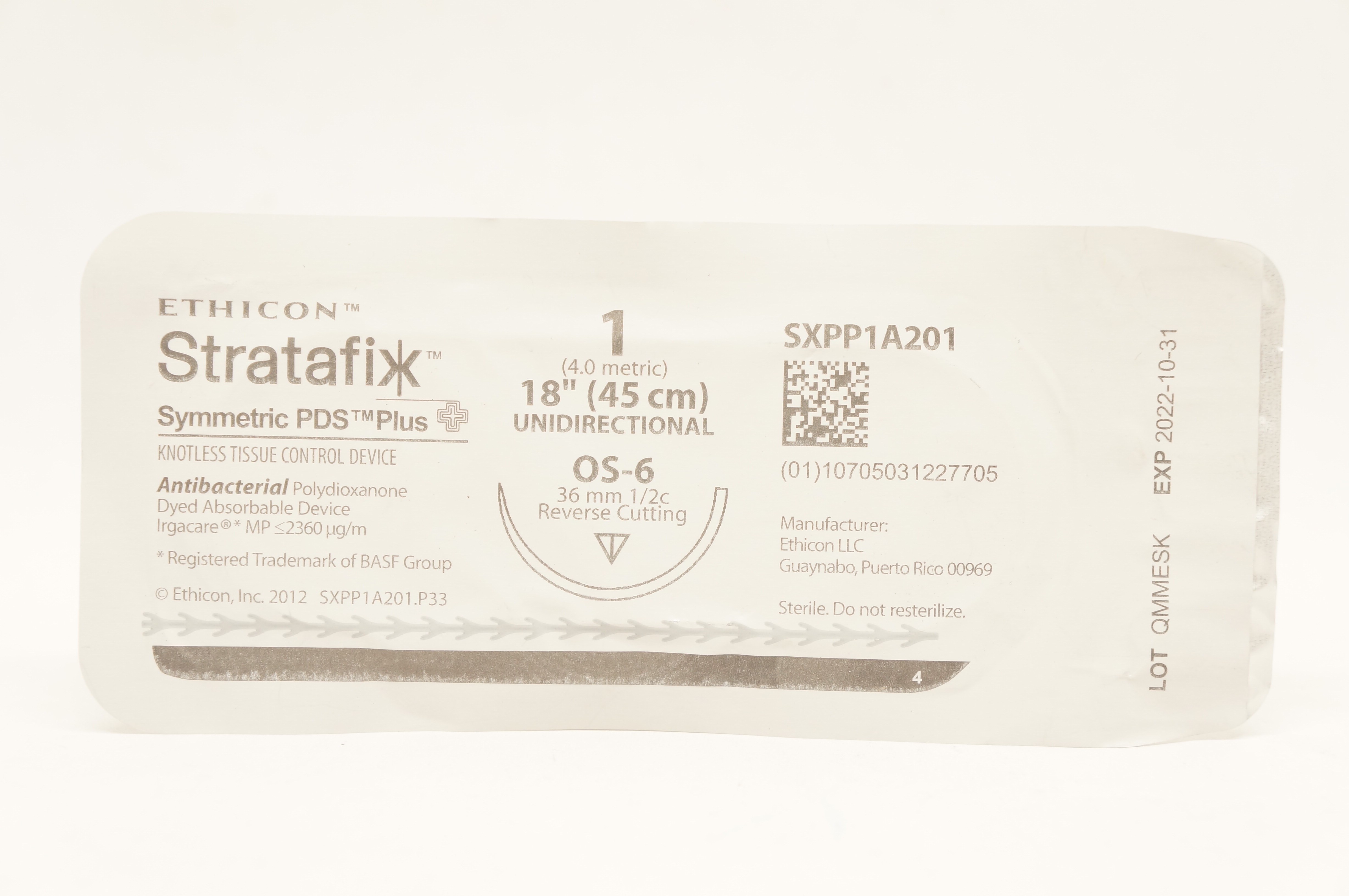Ethicon SXPP1A201 1 Stratafix OS-6 36mm 1/2c Reverse Cutting 18inch (x)