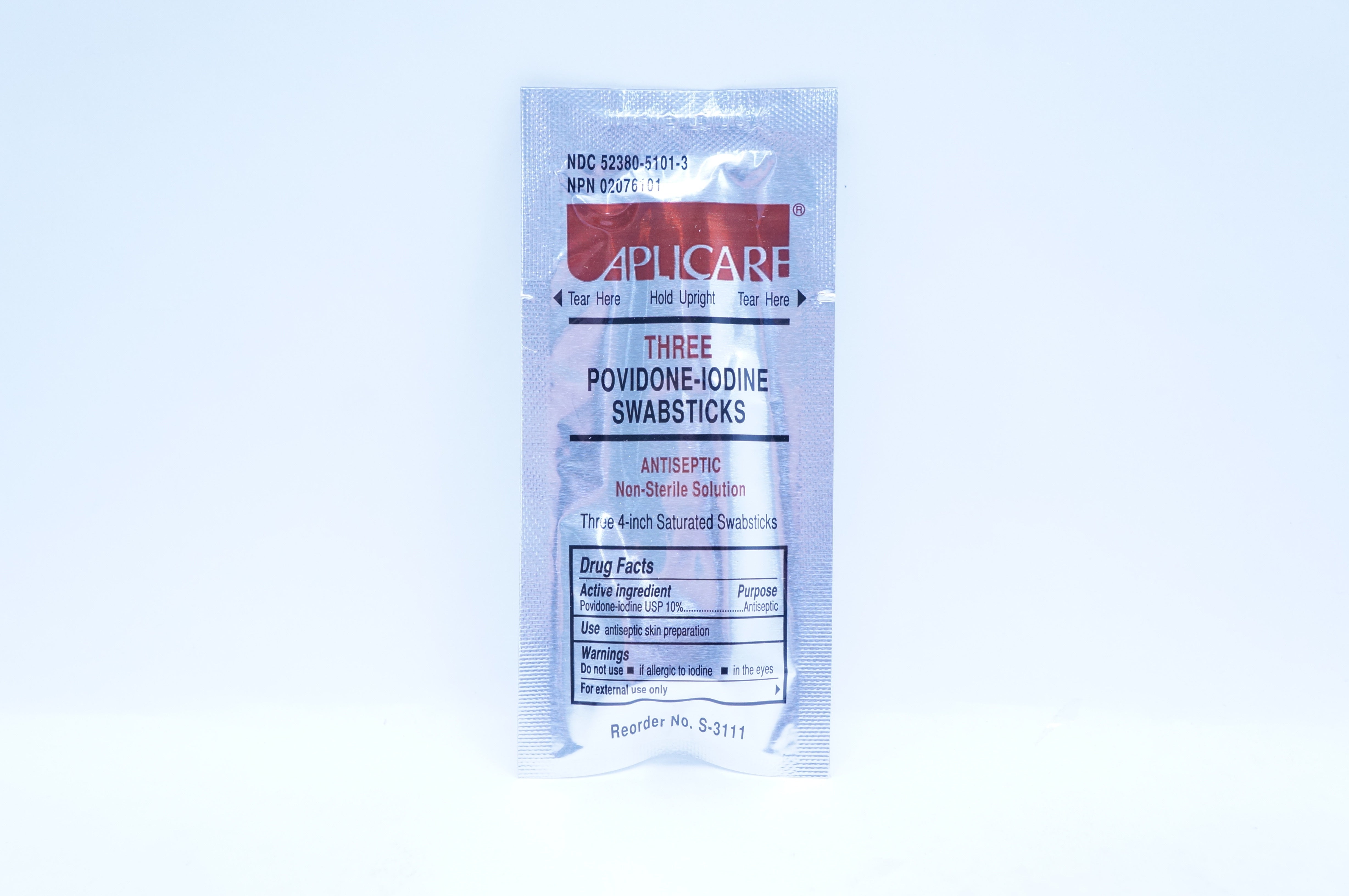 Applicare S-3111 Povidone-Iodine Swabsticks 4inch - Pack of 3