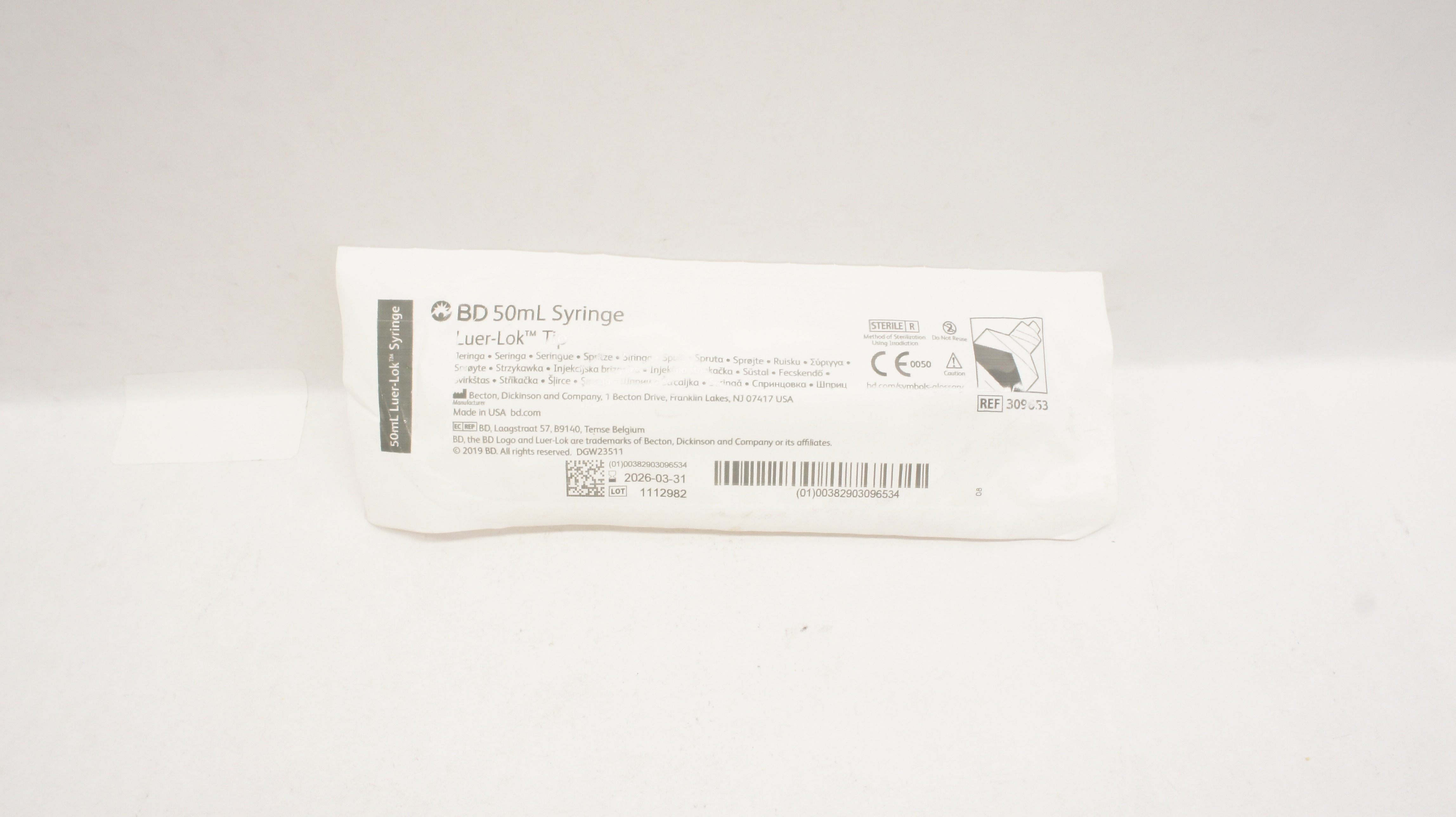 BD 309653 60ml Syringe Luer-Lok Tip