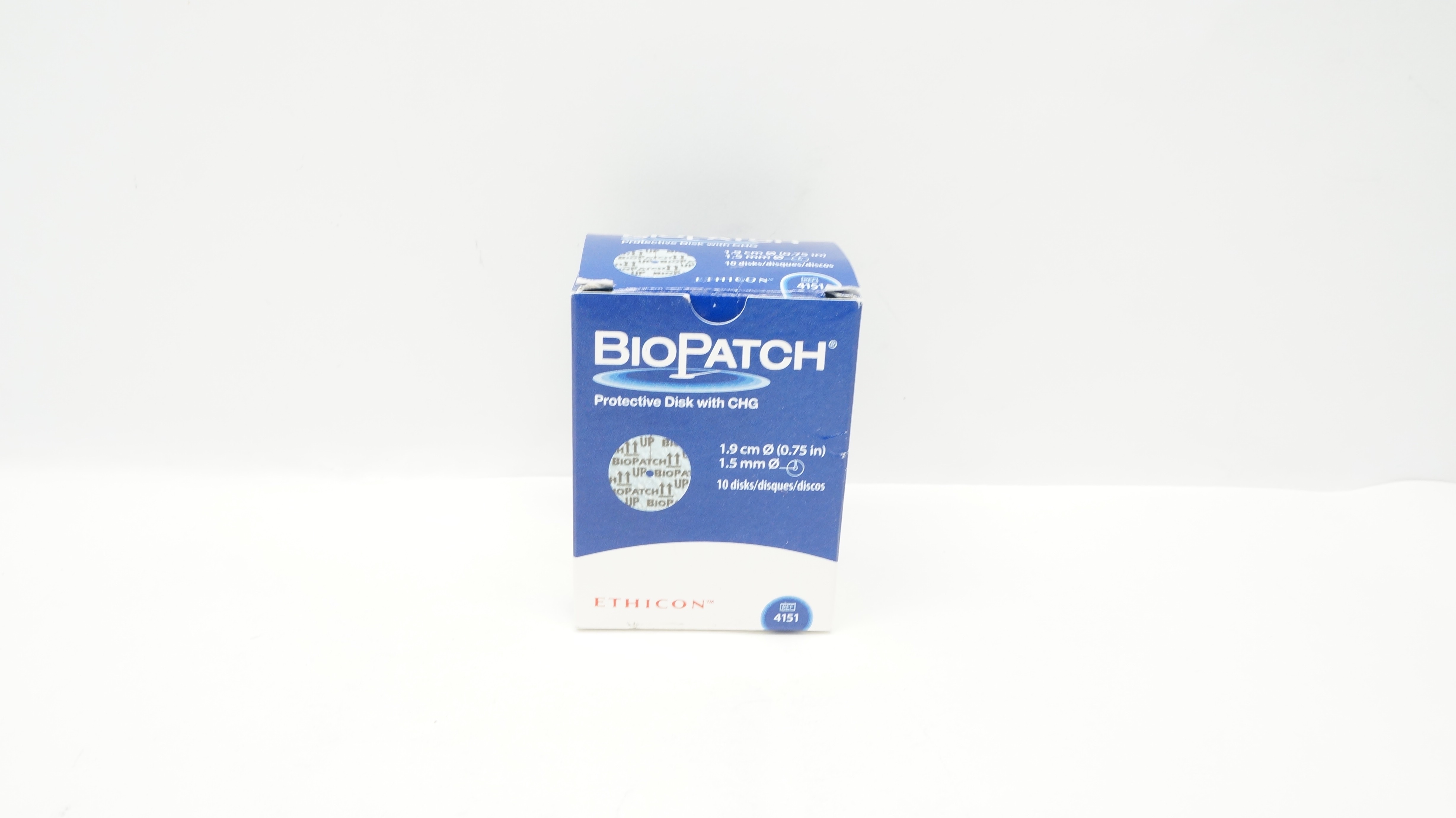 Ethicon 4151 BioPatch Protective Disk with CHG 0.75inch x 1.5mm (x) - Box of 7