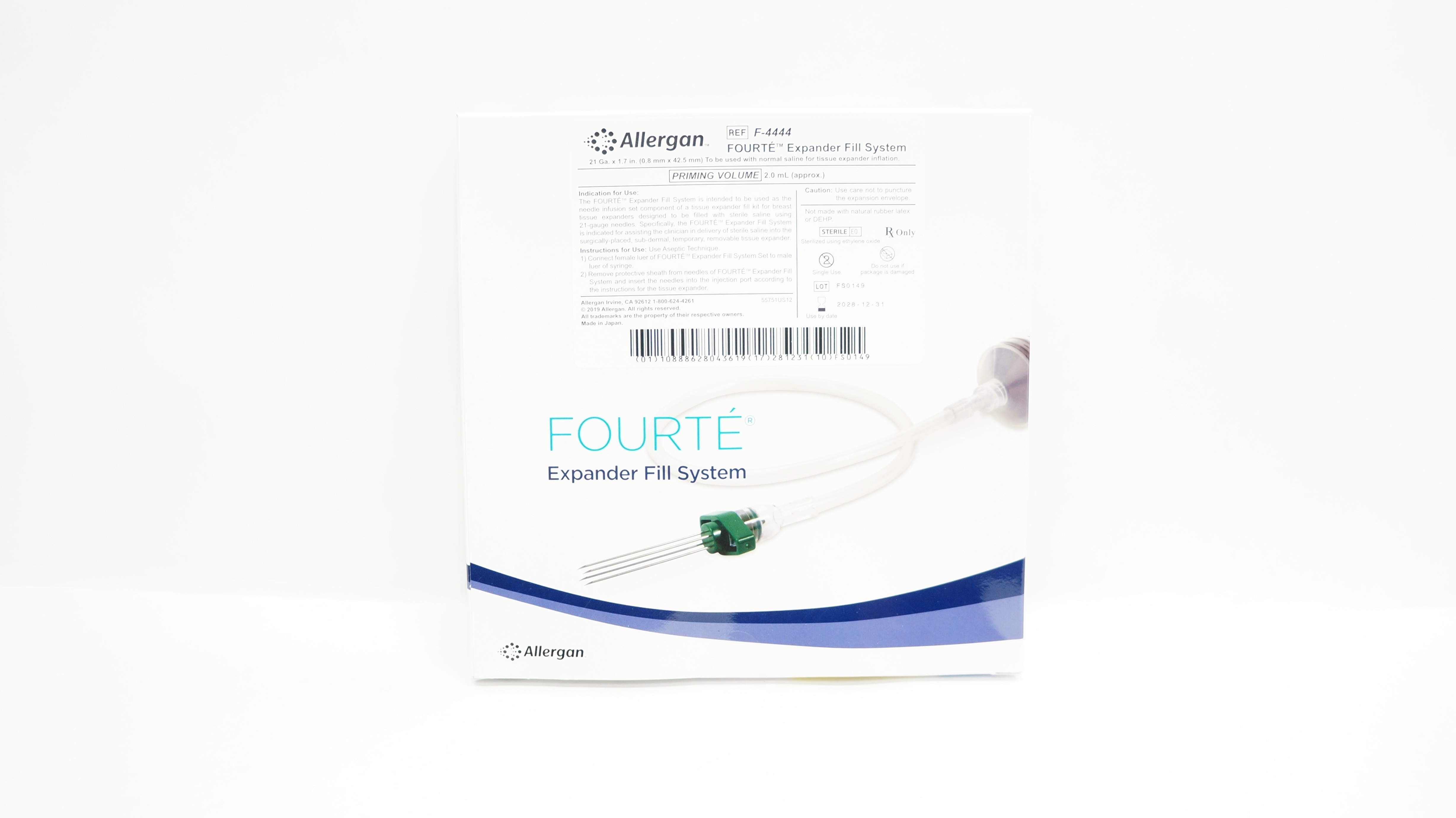 Allergan F4444 Fourte Expander Fill System 21 Ga x 1.7inch Priming Vol