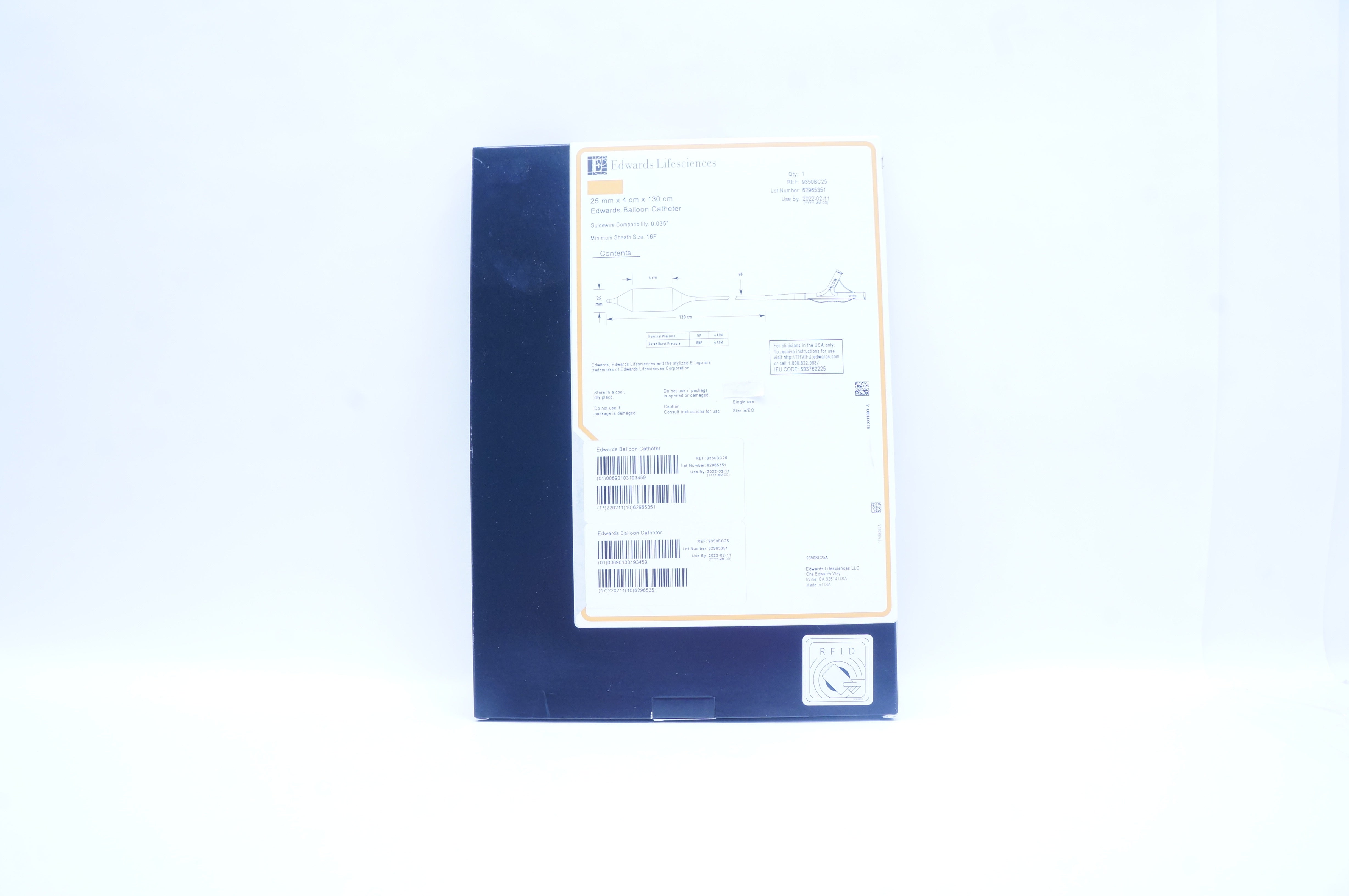 Edwards Lifesciences 9350BC25 Edwards Balloon Cath. 25 mm x 4 cm 130 cm