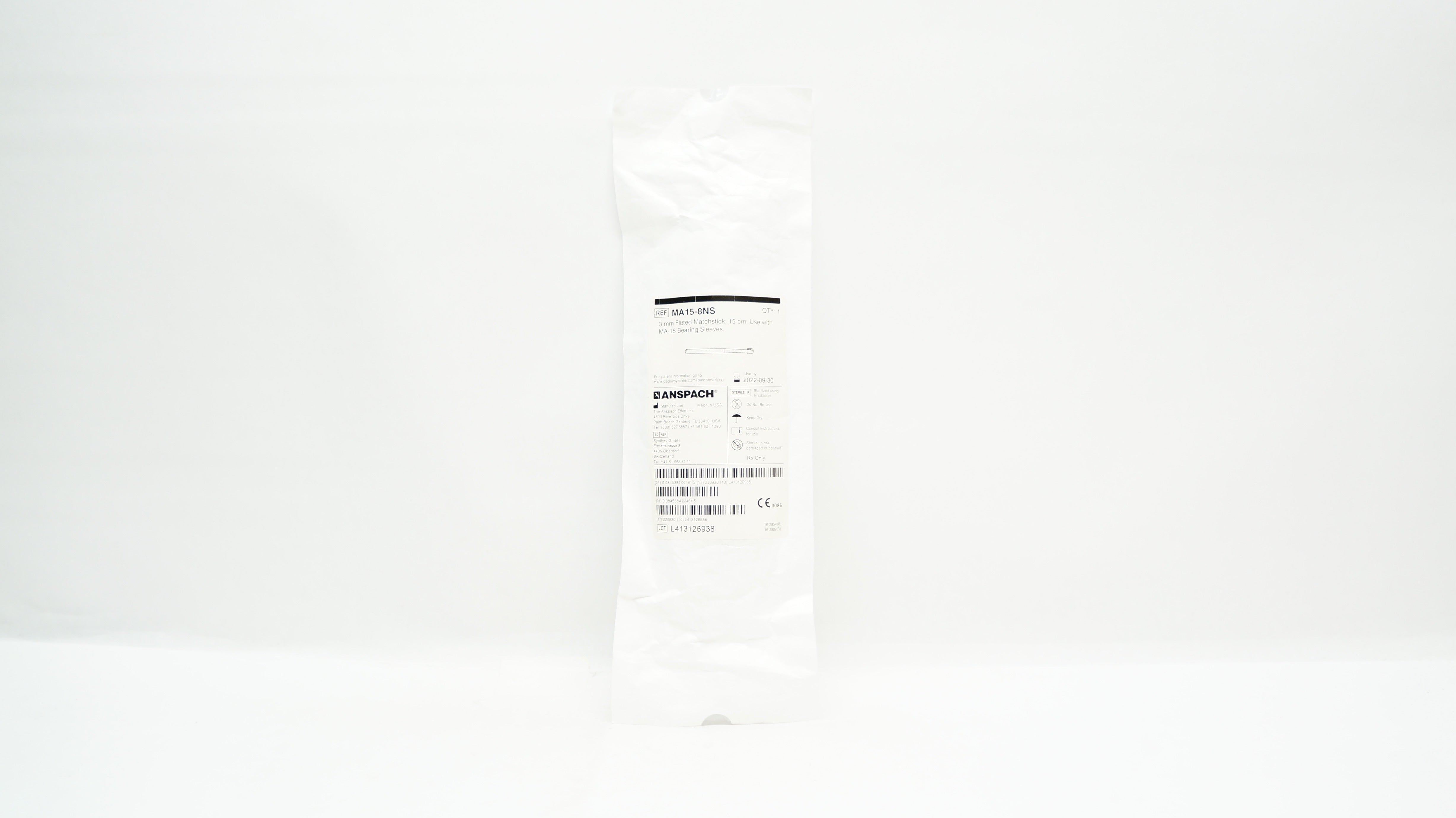 Anspach MA158NS 3mm Fluted Matchstick 15cm (x)