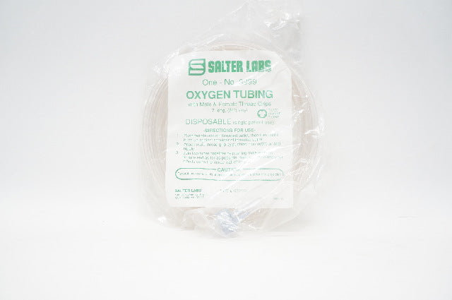 Salter Labs 9999 Oxygen Tubing with Male & Female Thread Grips 7' Long