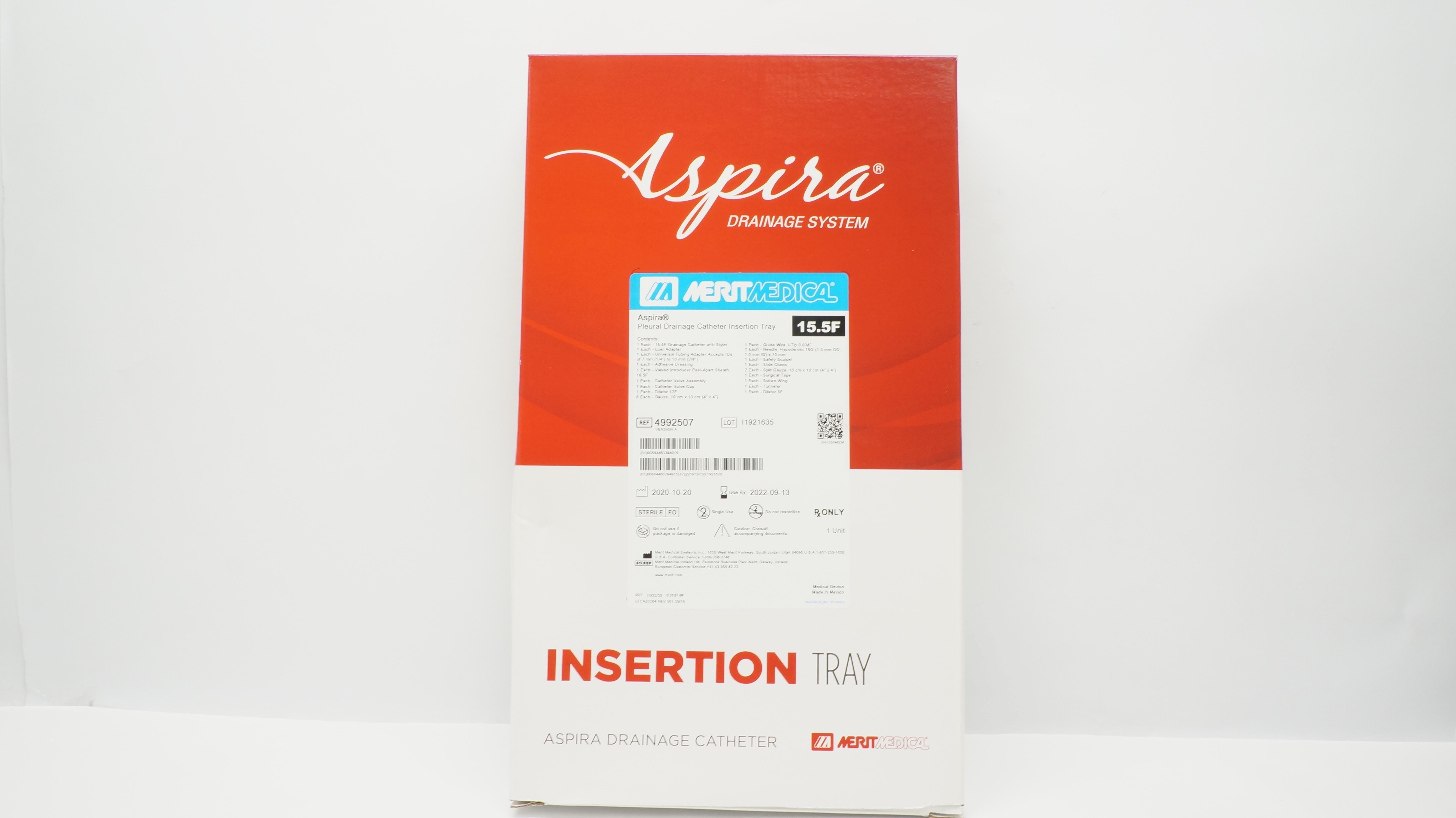 Merit Medical 4992507 Aspira Pleural Drainage Cath. Insertion Tray 15.5F (x)