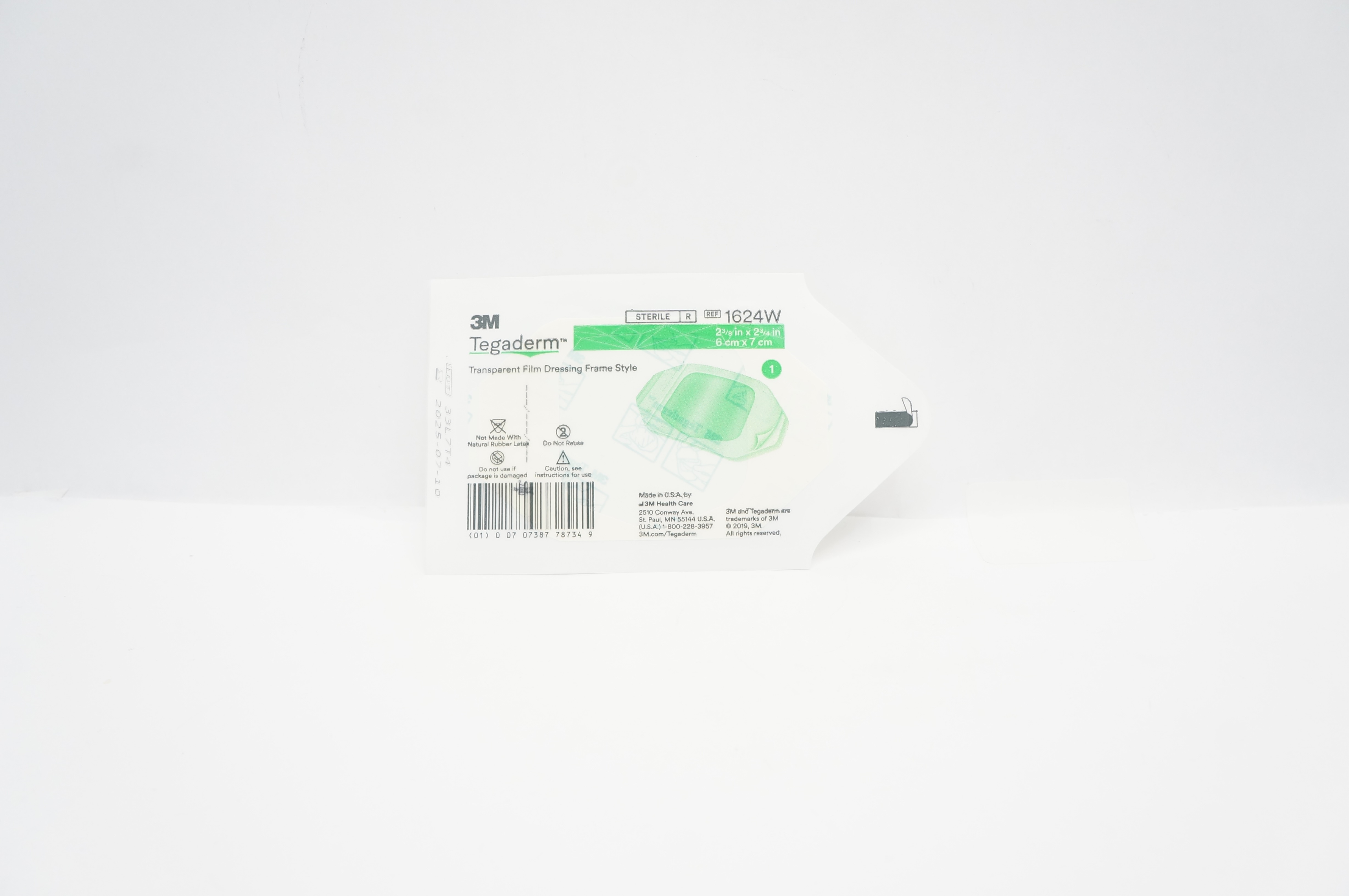 3M 1624W Tegaderm Transparent Film Dressing Frame Style 2-3/8 x 2-3/4 inch