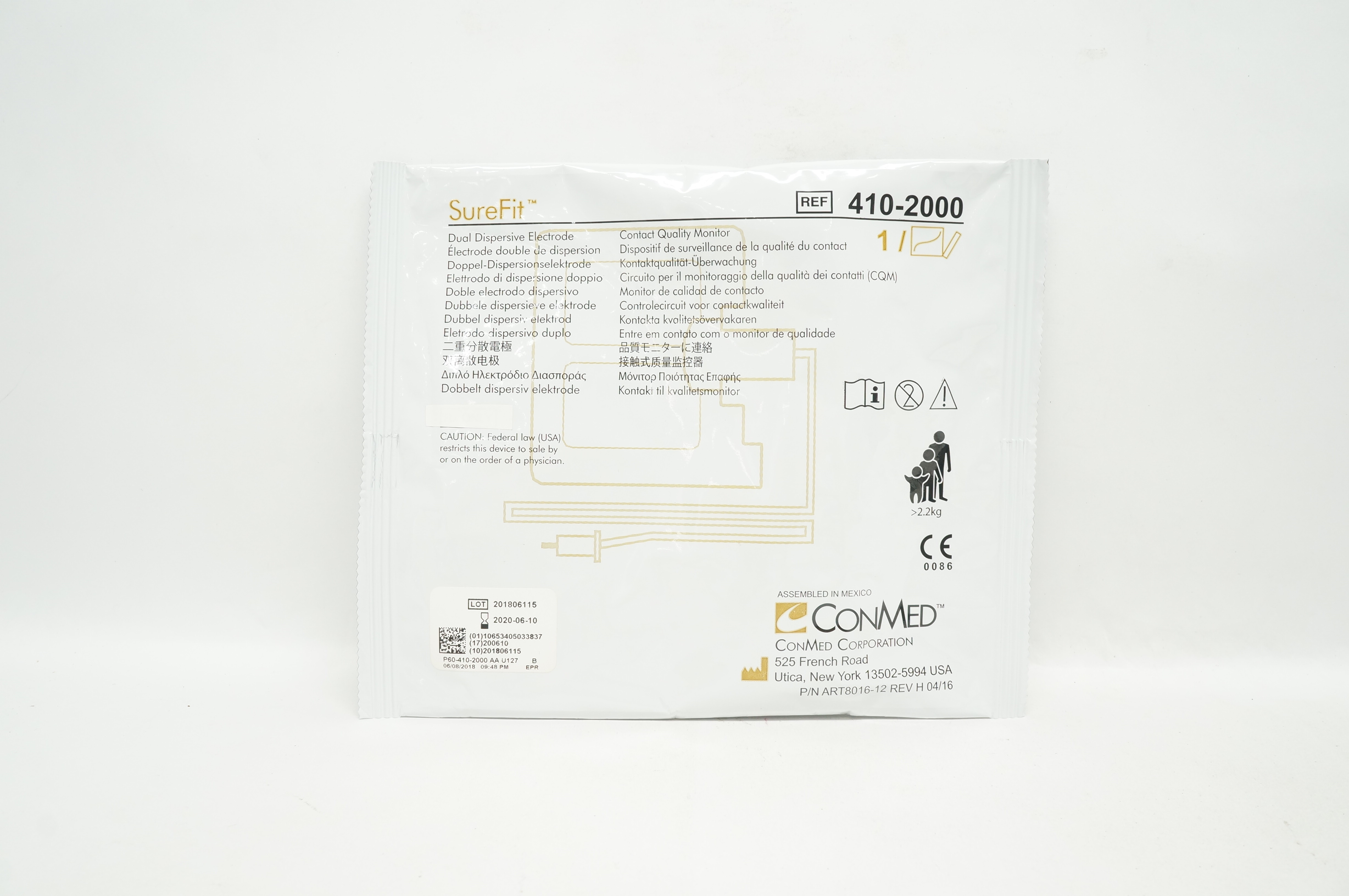 ConMed 410-2000 SureFit Dual Dispersive Electrode (x)