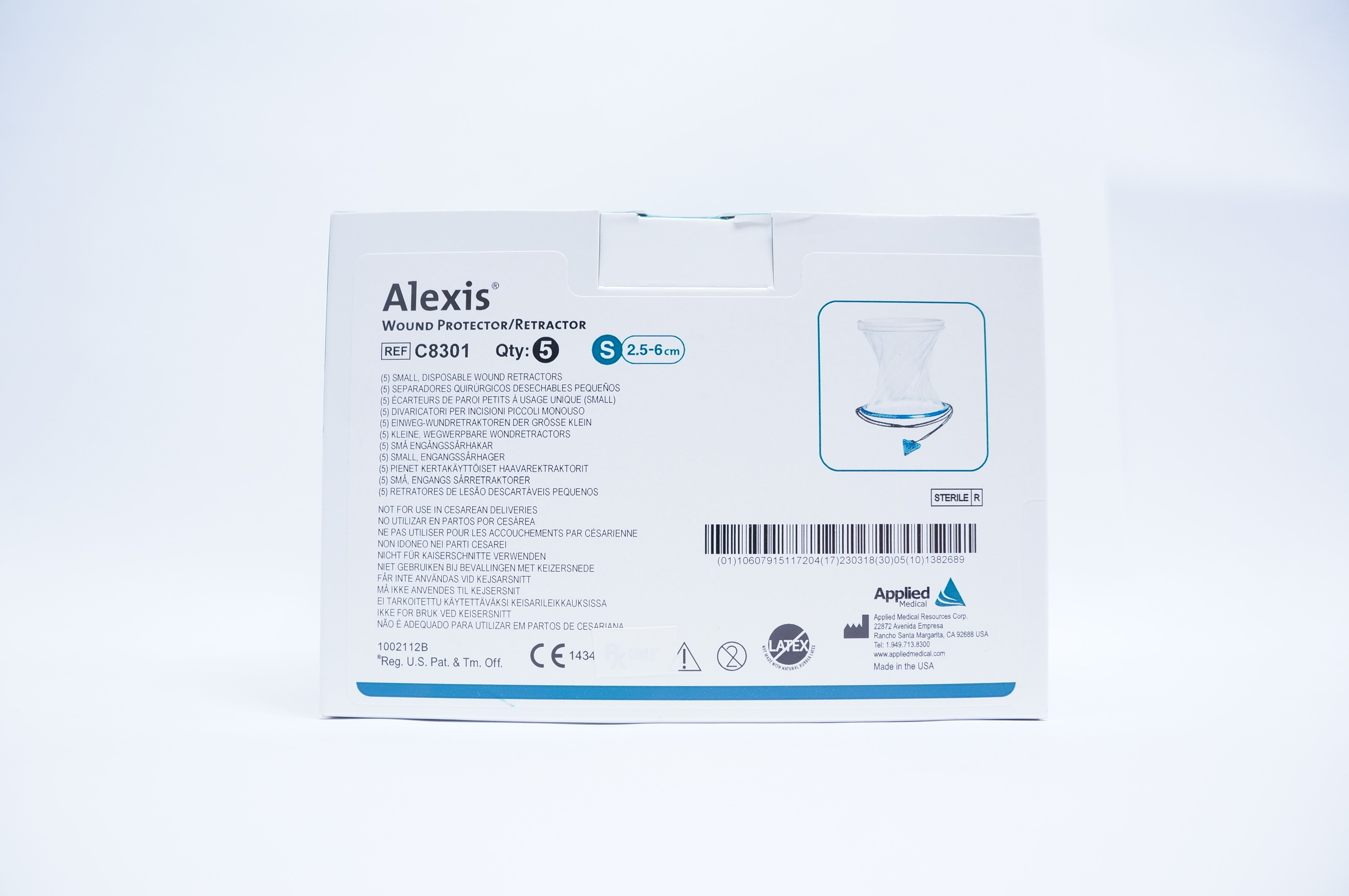 Applied Medical C8301 Alexis Wound Protector/Retractor S 2.5-6cm - Box of 5