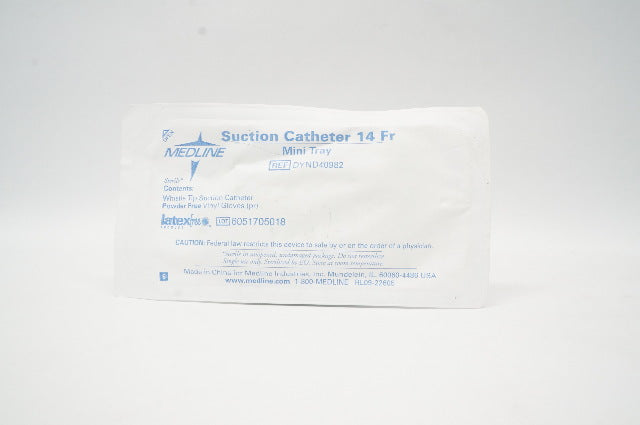 Medline DYND40982 Mini Tray Whistle Tip Suction Cath. 14Fr
