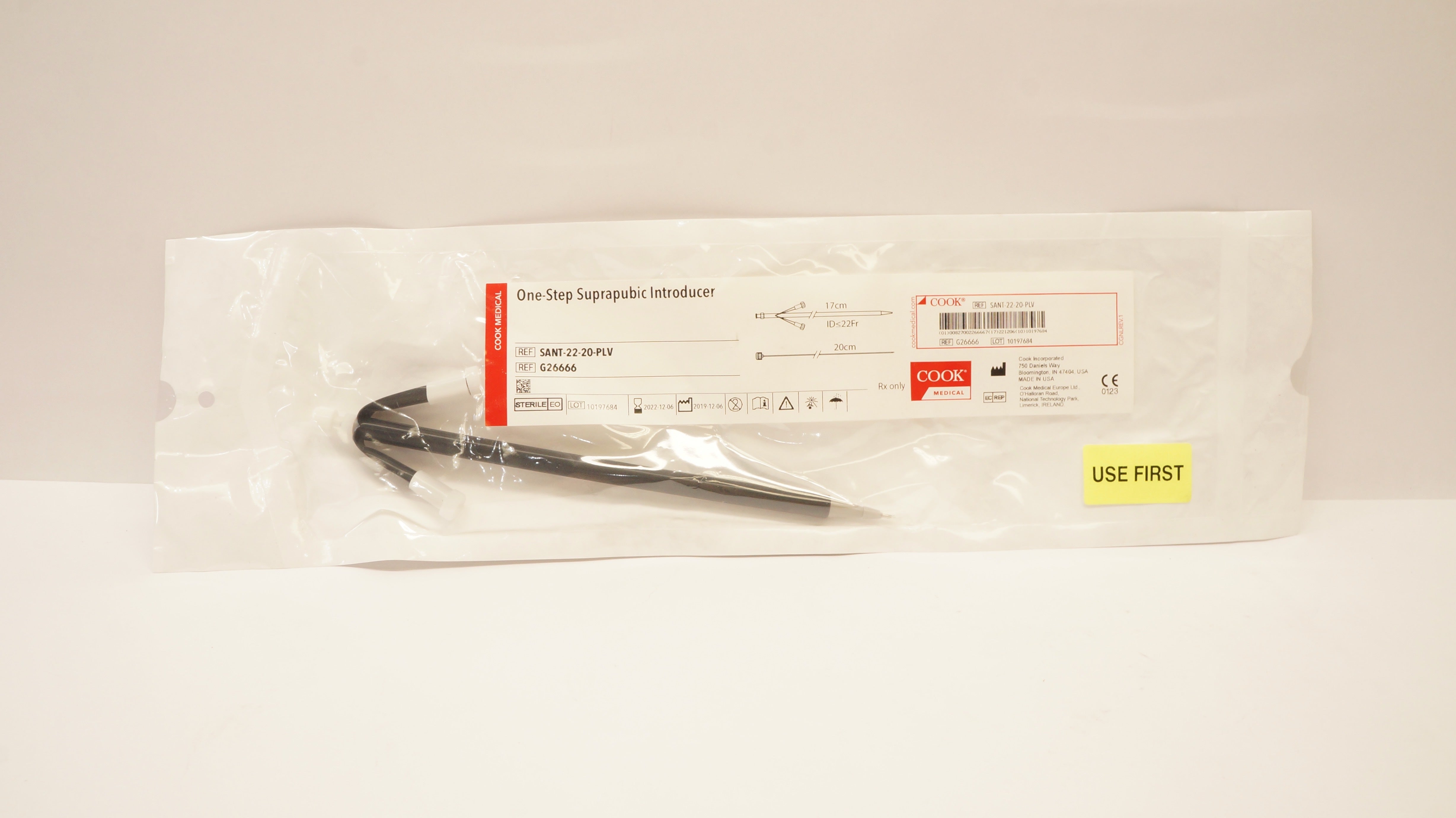 Cook Medical G26666 One-Step Suprapubic Introducer 17cm x ID≤22FR x 20cm (x)