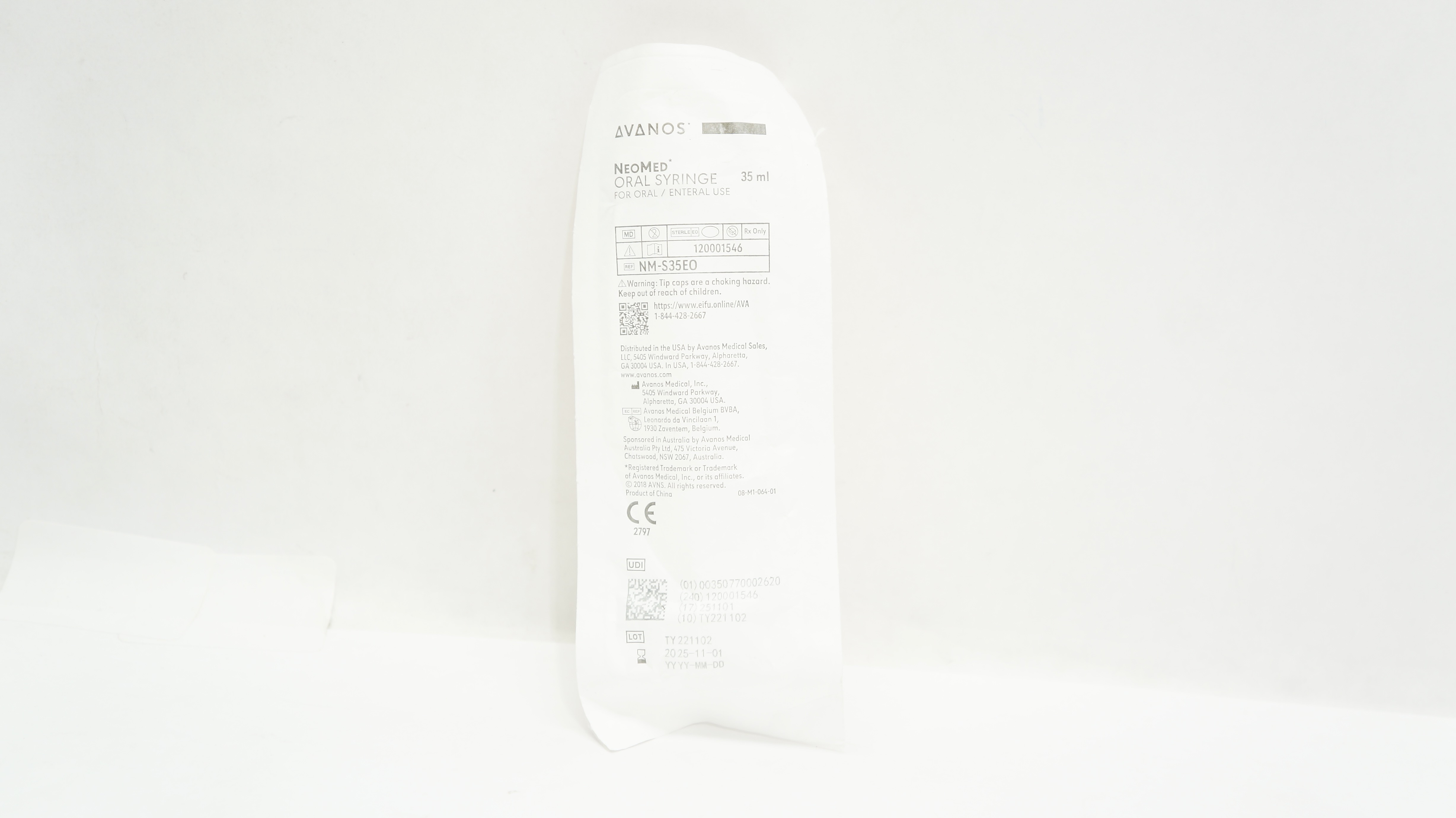 Avanos NM-S35EO NeoMed Oral Syringe for Oral/Enteral Use 35mL