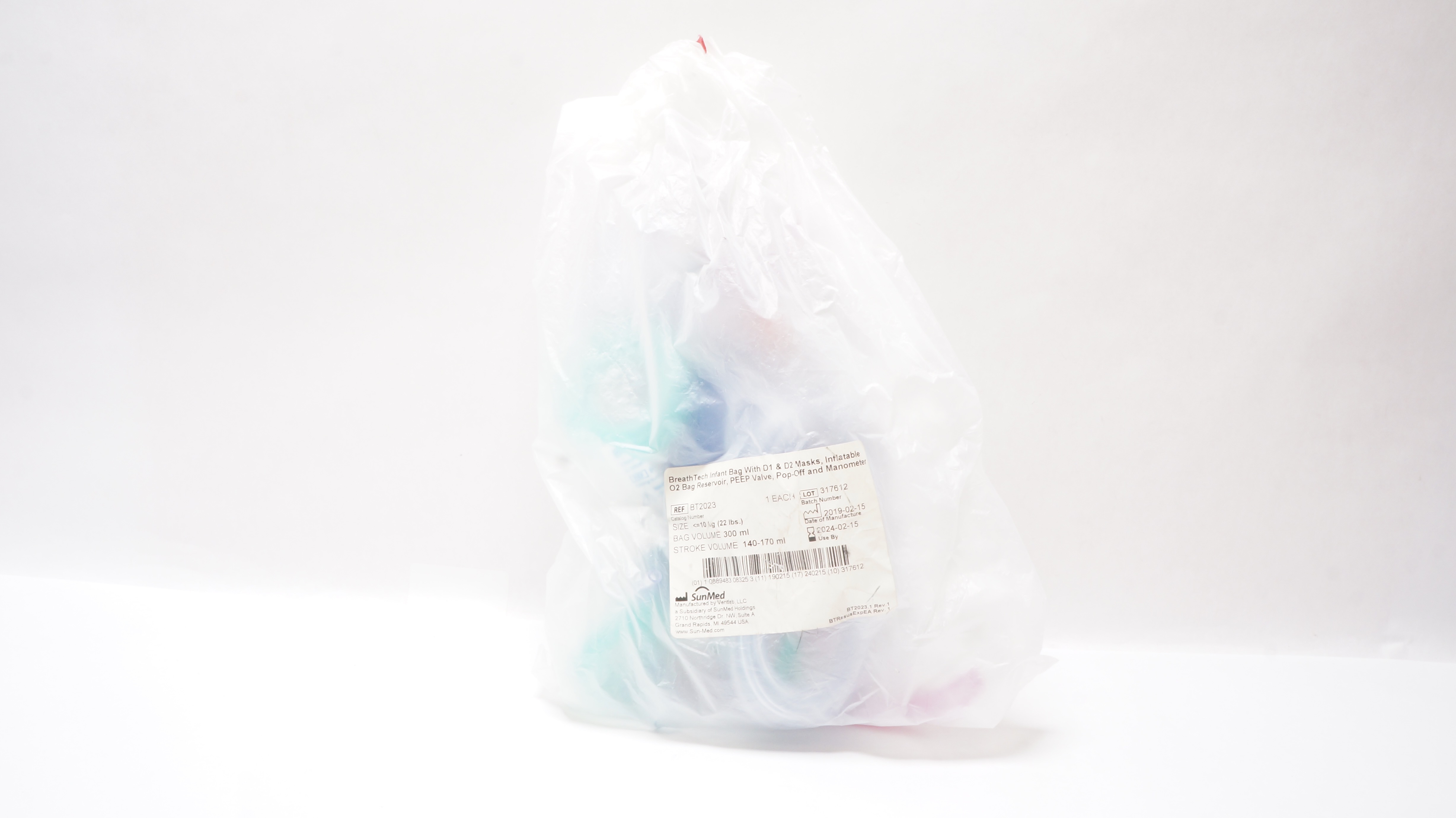 SunMed BT2023 Breath Tech Infant Resuscitator W/Bag Reservoir 22lbs300mL