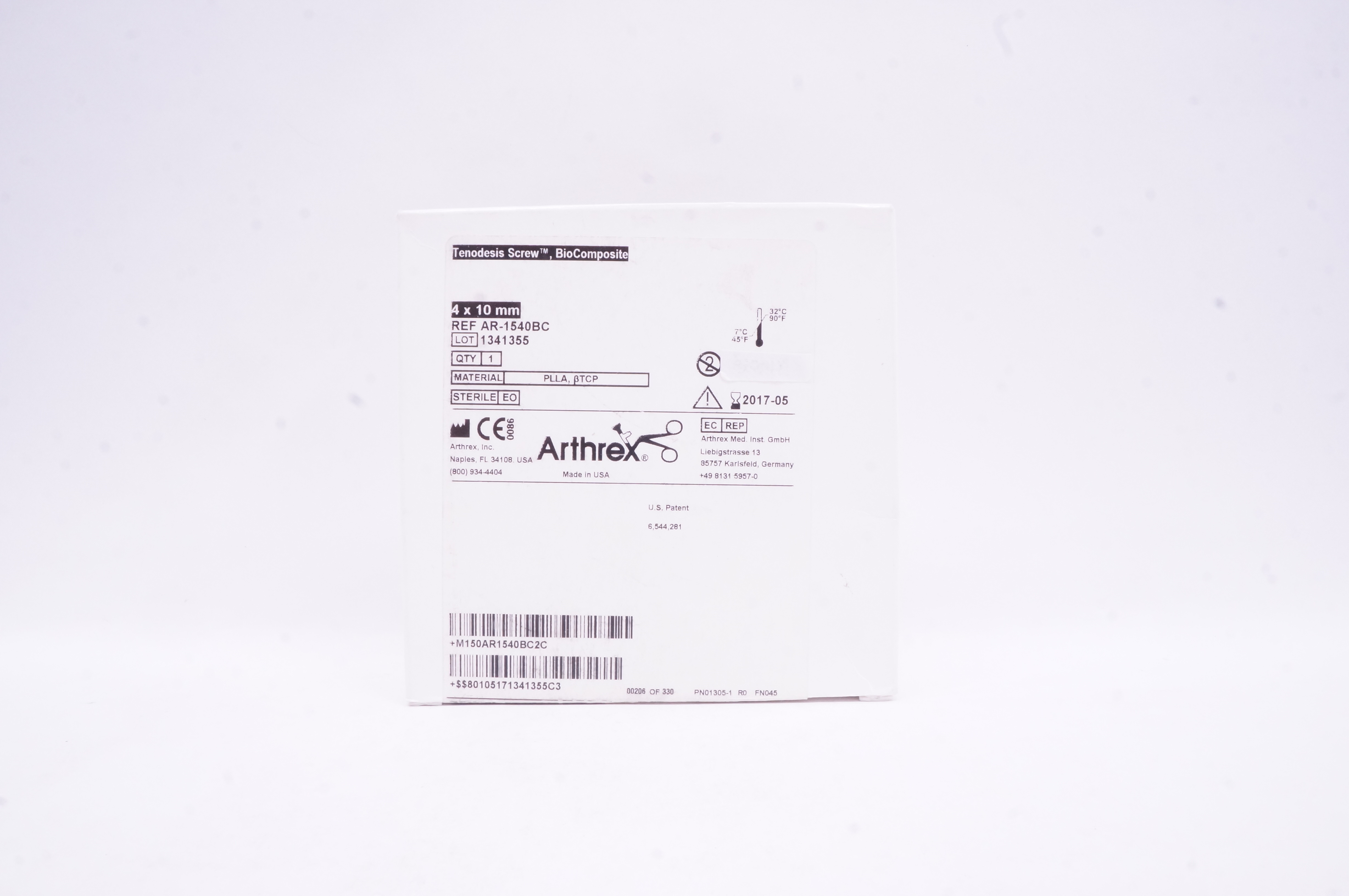 Arthrex AR-1540BC Tenodesis Screw, BioComposite 4 x 10mm (x)