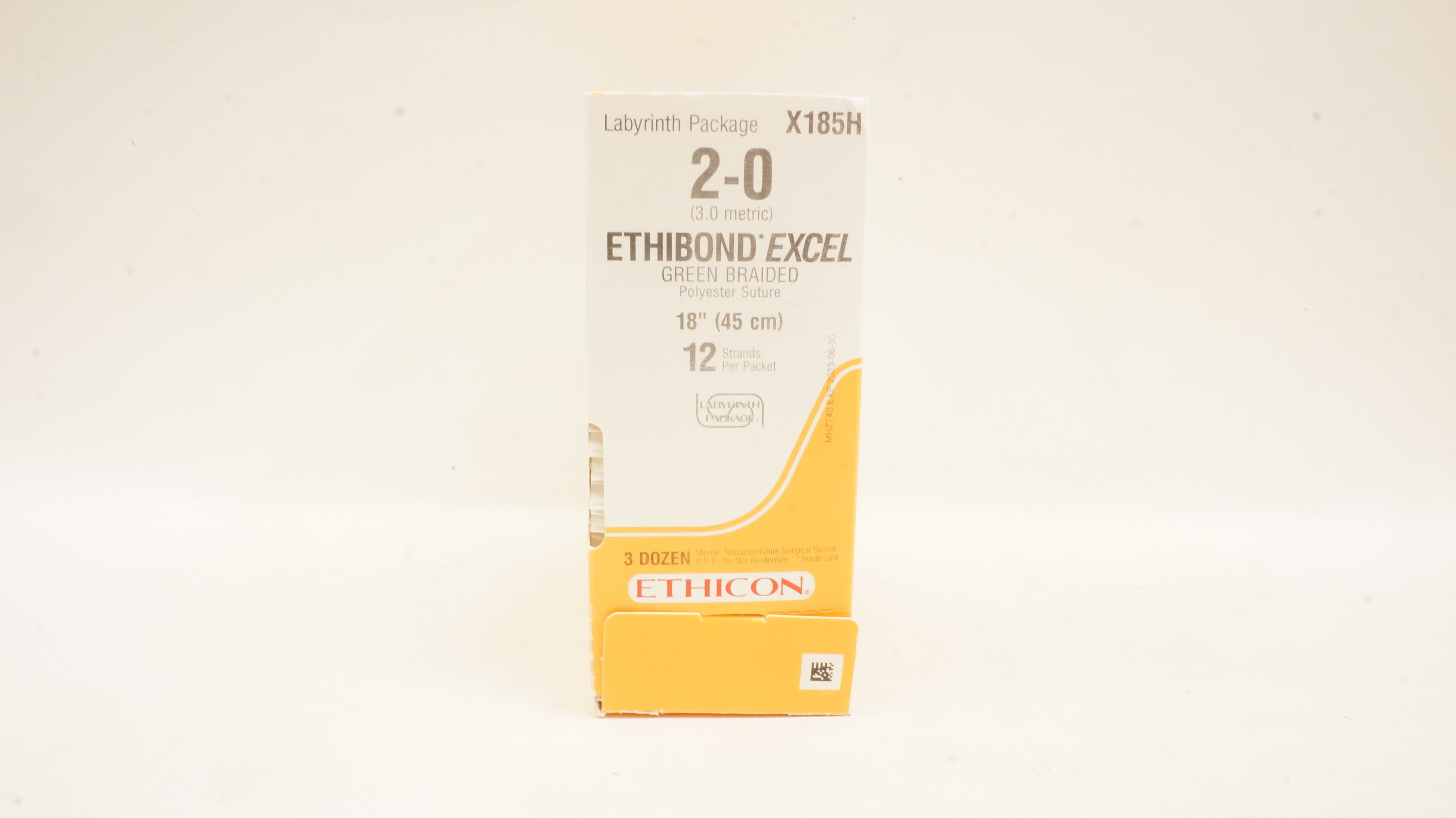 Ethicon X185H 2-0 Ethibond Excel Polyester Stre Green Braided18 inch - Box of 36
