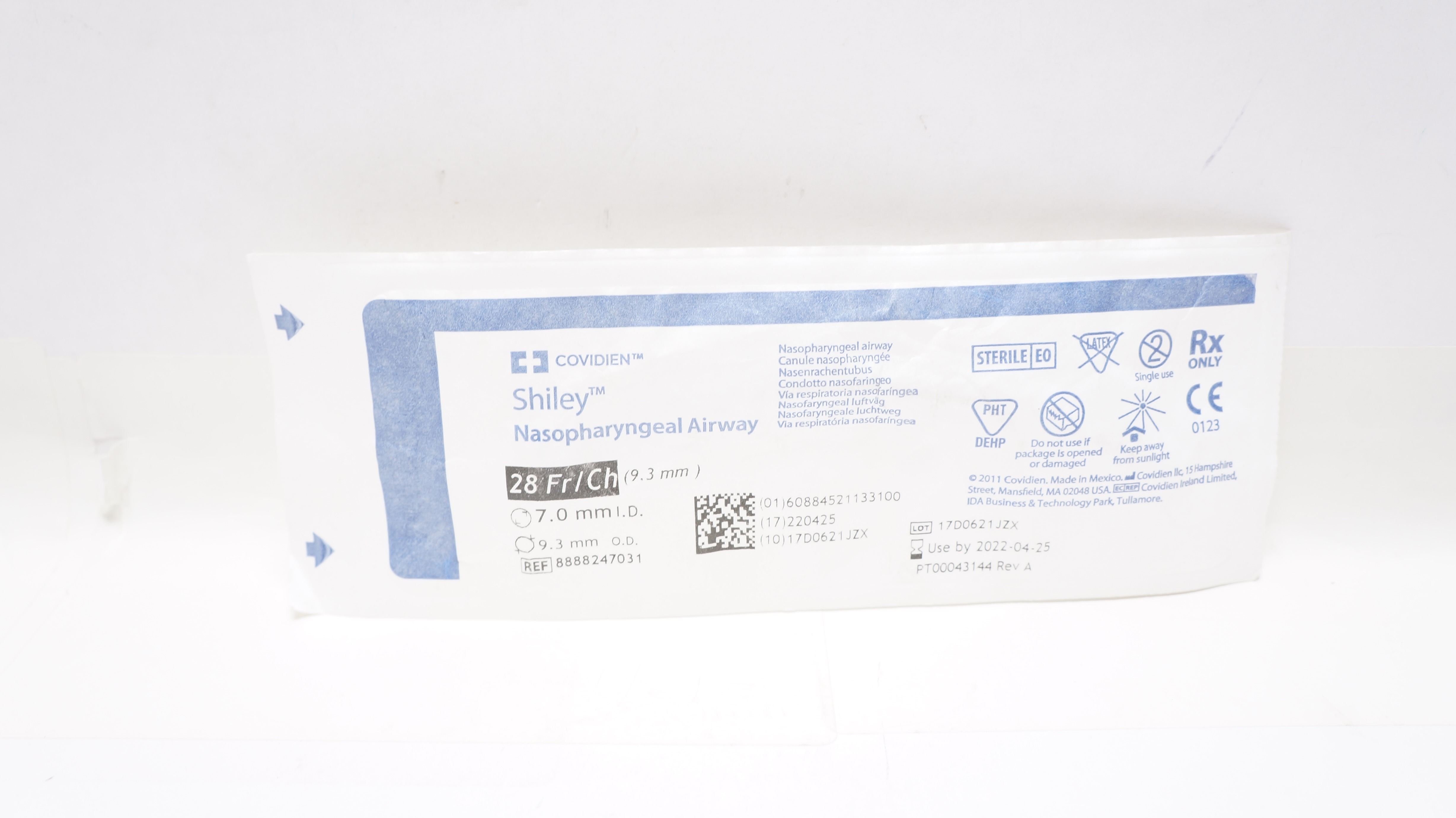 Covidien 8888247031 Shiley Nasopharyngeal Airway 28Fr., 7mm ID (x)