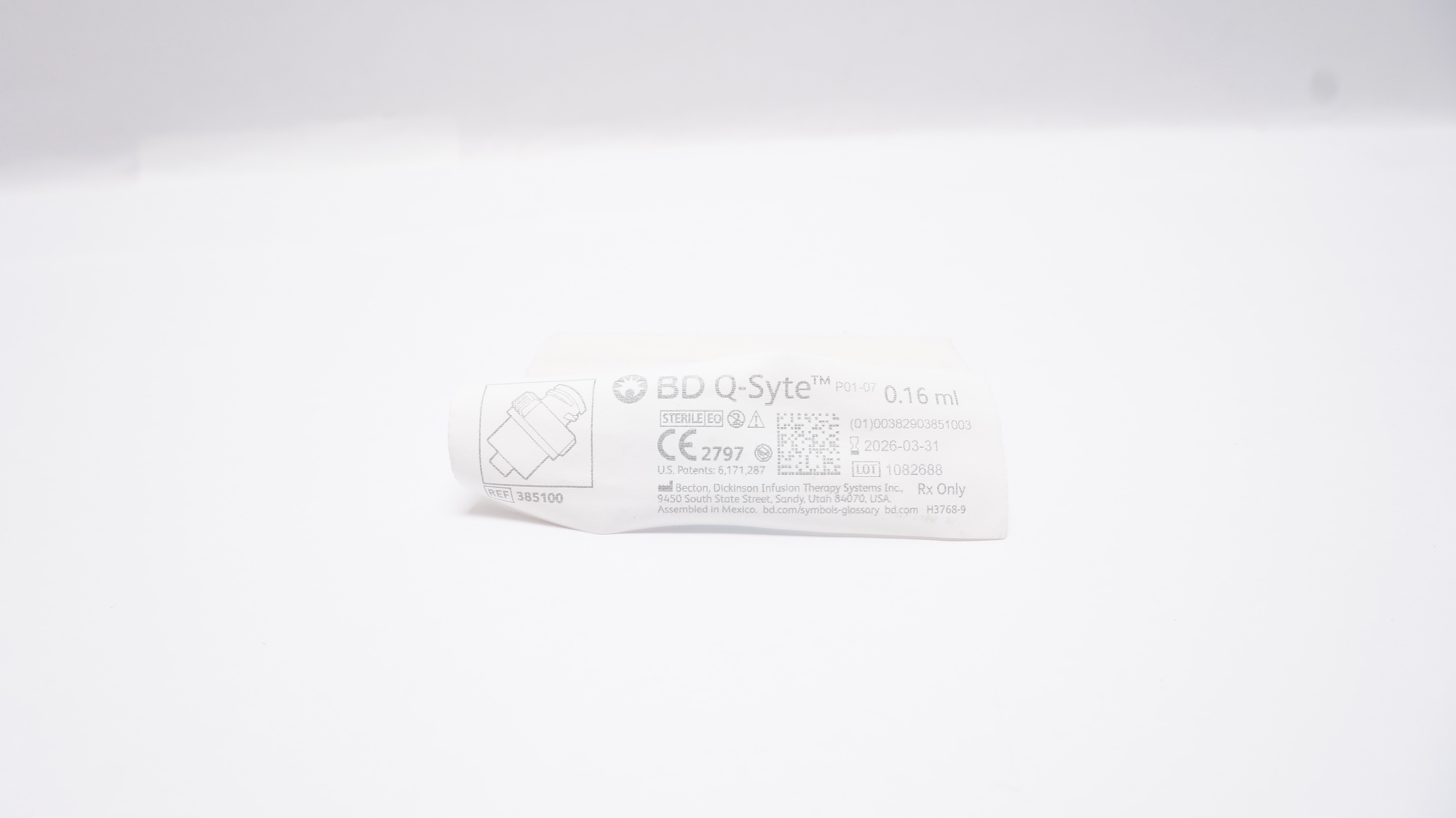 BD 385100 Q-Syte, Ndle-Free Connector 0.16ml (x)