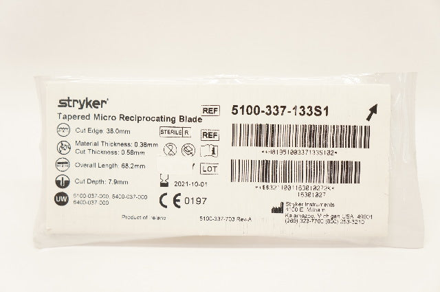Stryker 5100-337-133S1 Tapered Micro Reciprocating Blade 38.0mm x 68.2mm (x)
