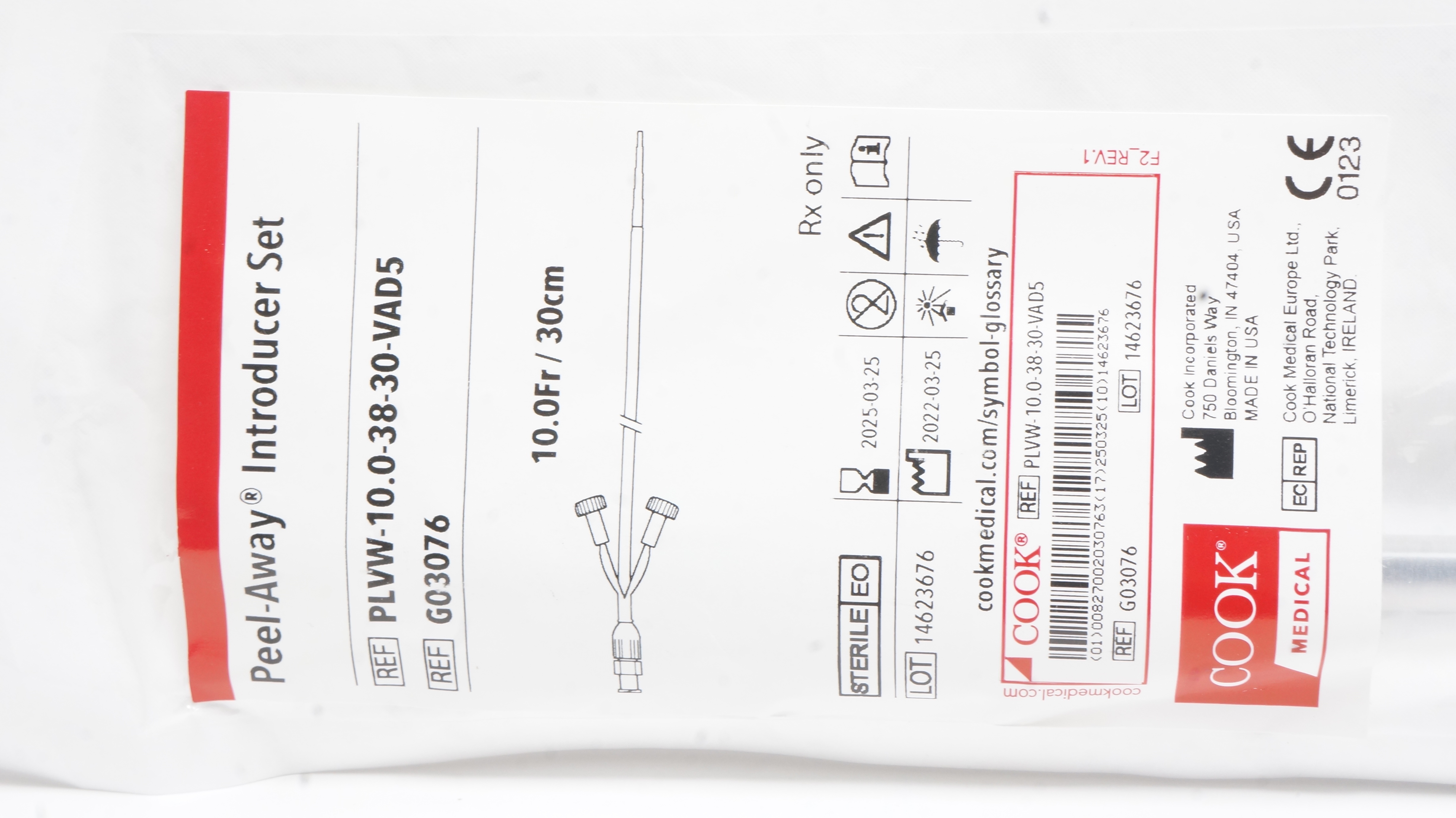 Cook Medical G03076 Peel-Away Introducer Set 10.0Fr/30cm