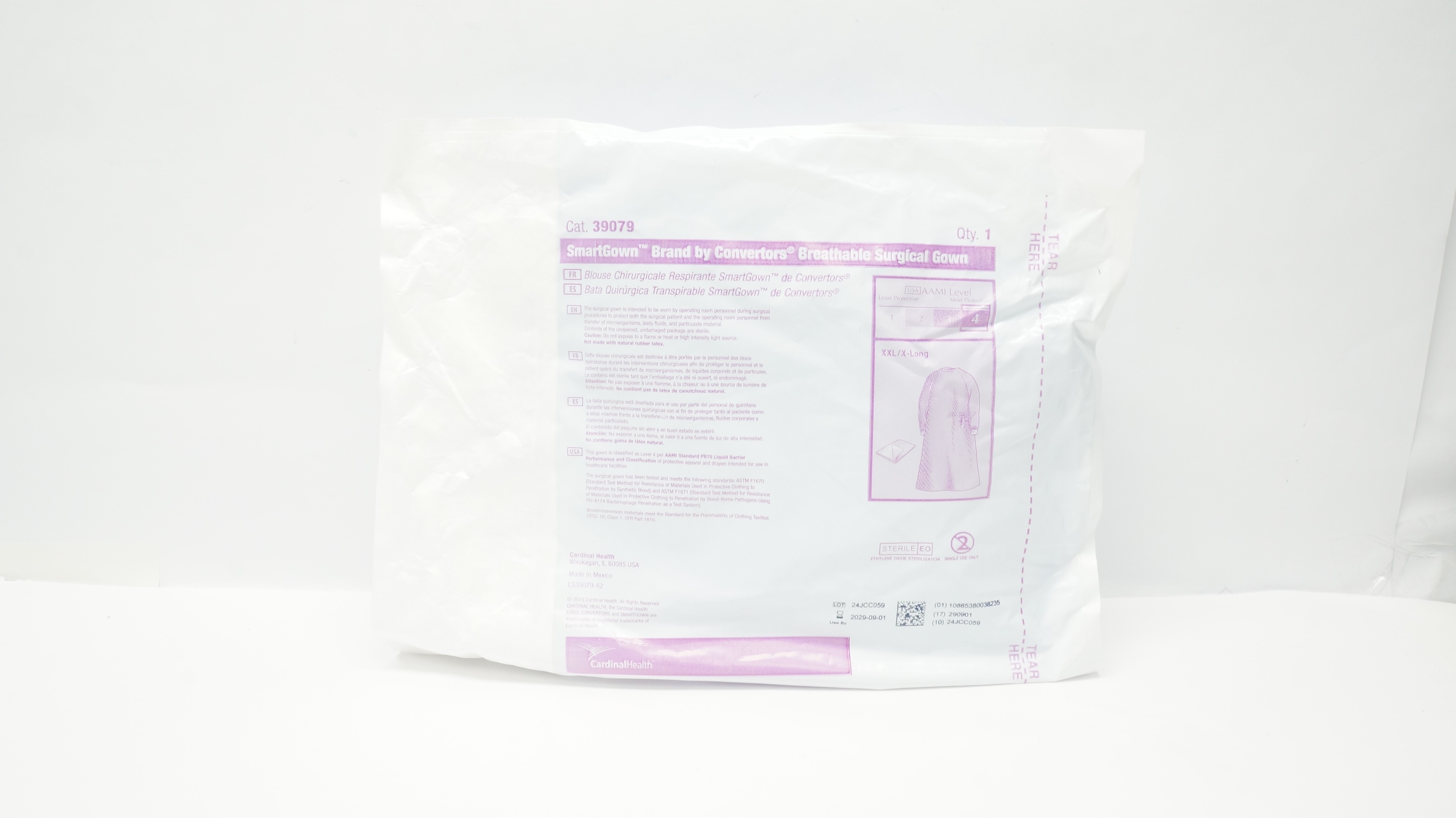 Cardinal Health 39079 SmartGown Convertors Breathable Surgical Gown XXL/X-Long