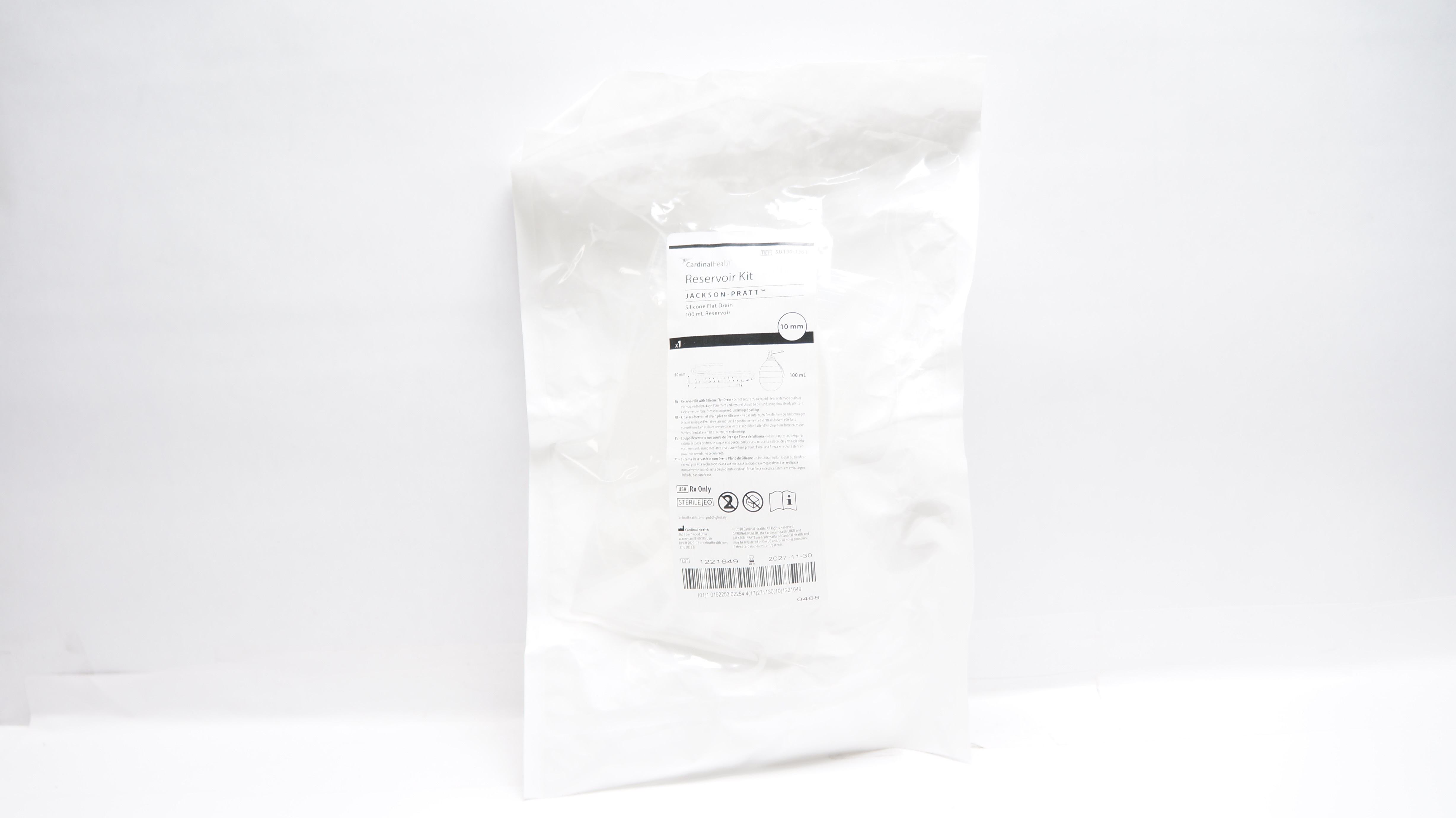 Cardinal Health SU130-1361 Jackson-Pratt Reservoir Kit w/100mL Reservoir