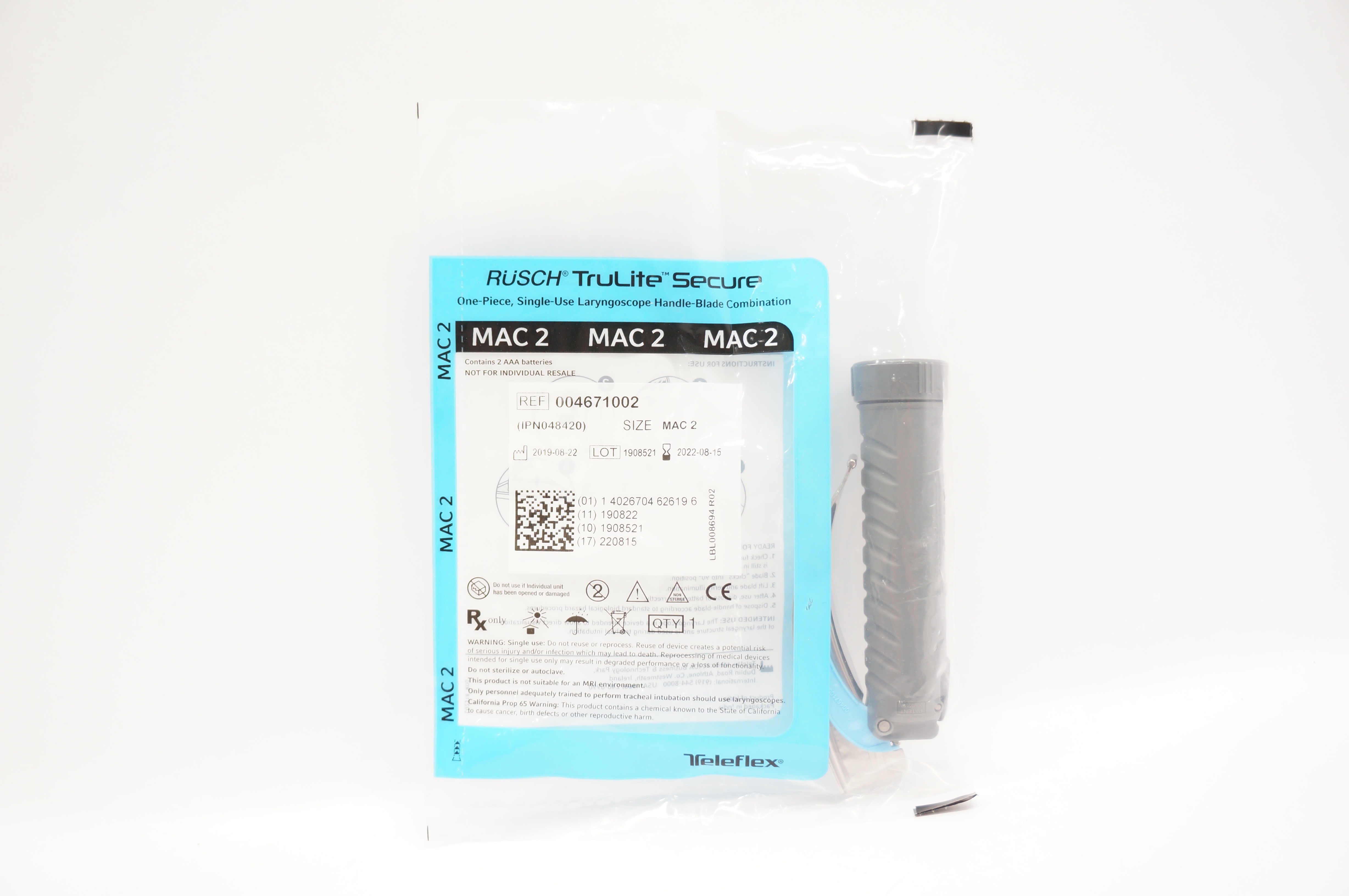 Teleflex 004671002 Rusch TruLite Secure Laryngoscope Handle-Bande Mac 2 (x)