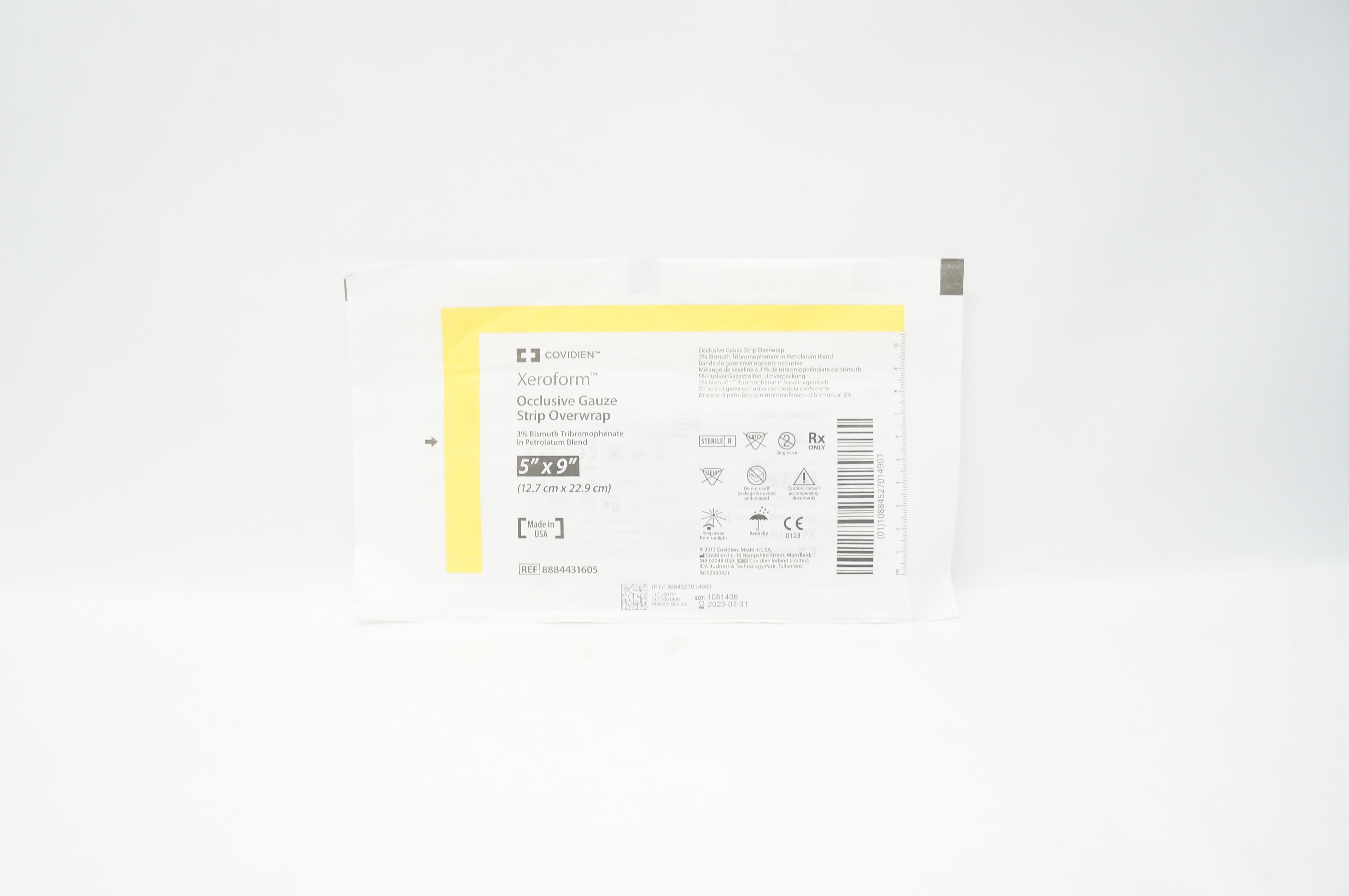 Covidien 8884431605 Xeroform Occlusive Gauze Strip Overwrap 5 x 9inch