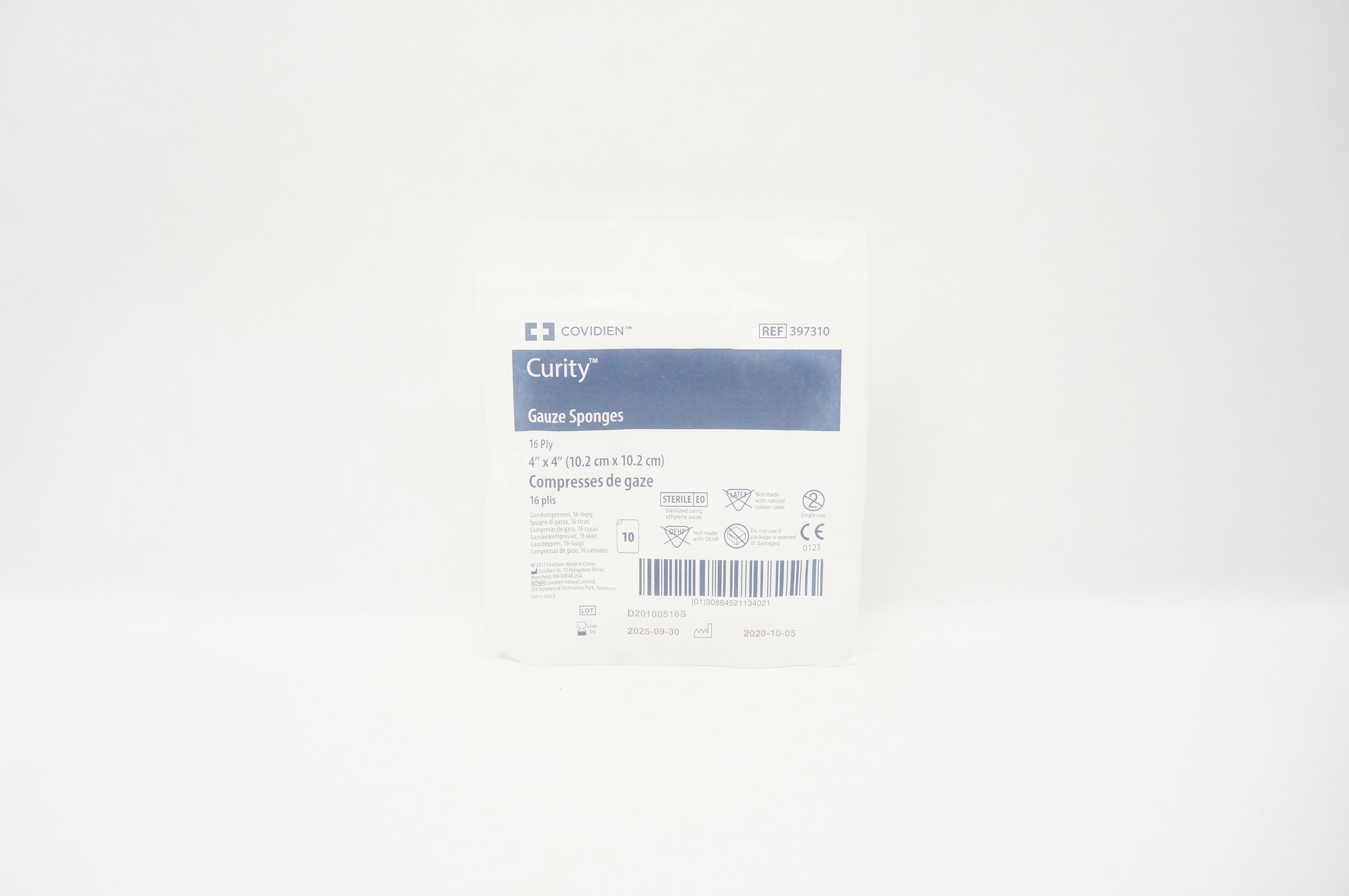 Covidien 397310 Curity Gauze Sponges 16Ply 4 x 4inch - Pack of 10