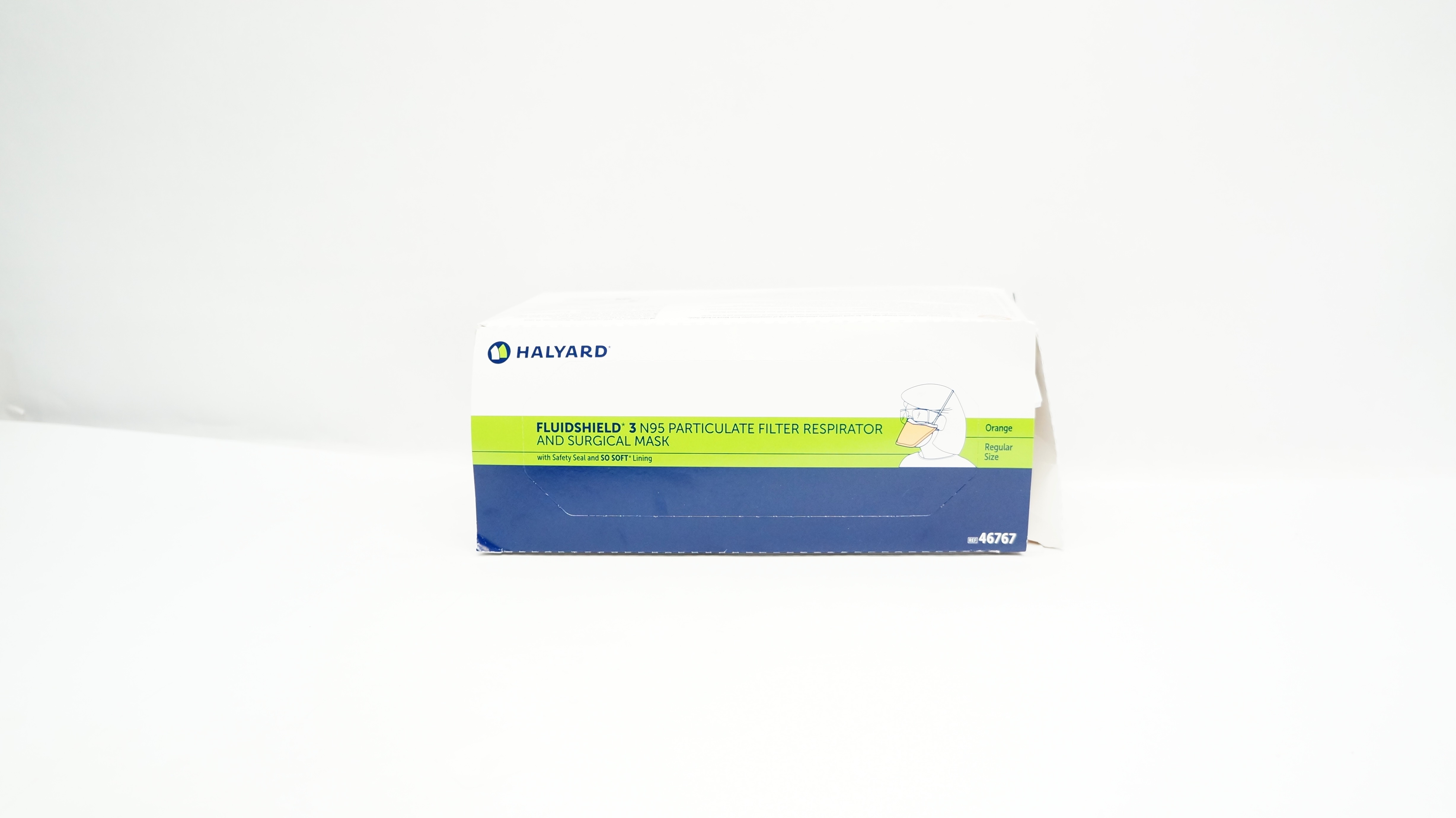 Halyard 46767 FLUIDSHIELD 3 N95 Particulate Filter Respirator Regular -Box of 35