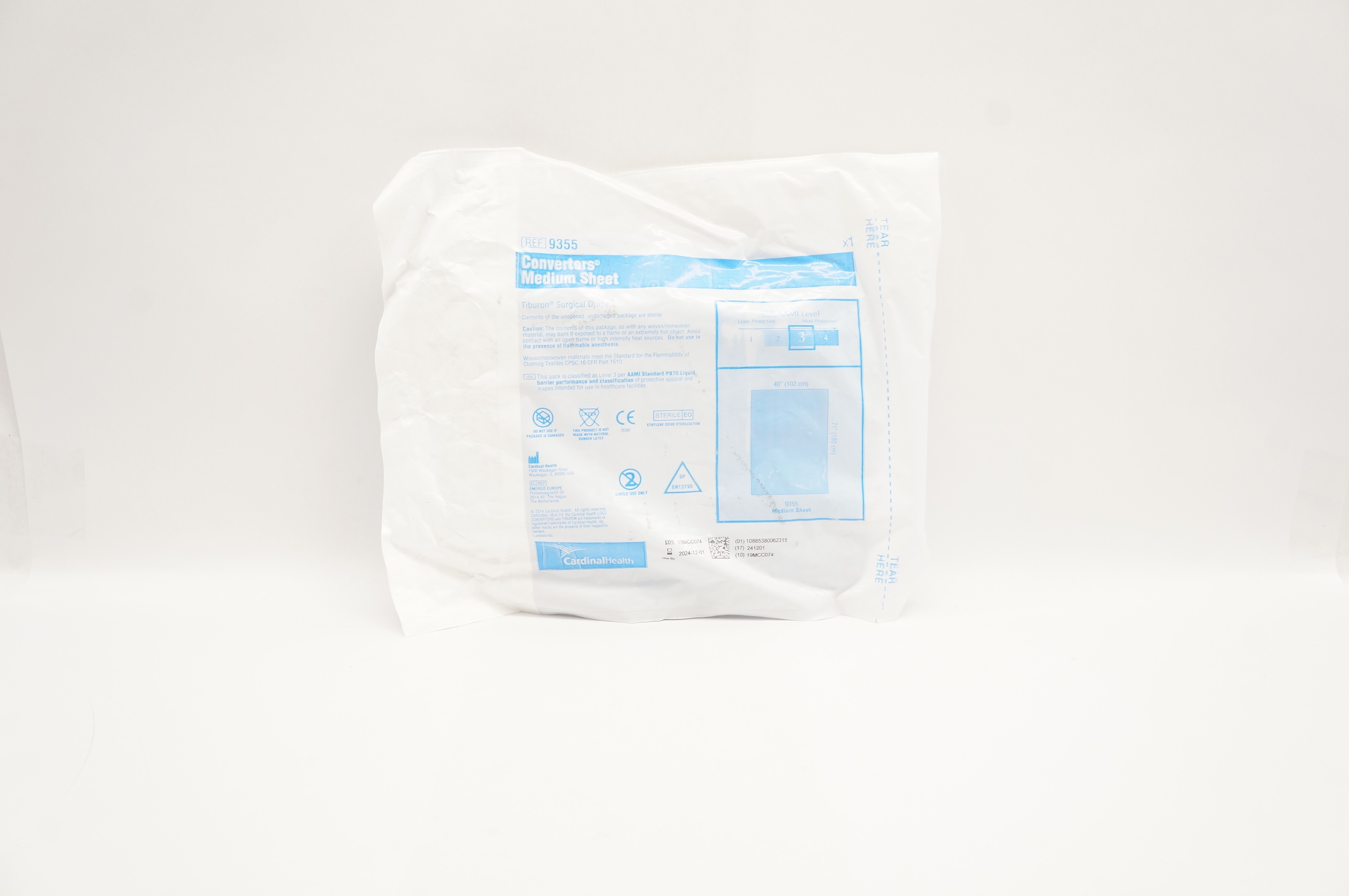 Cardinal Health 9355 Convertors Tiburon Medium Sheet 40 x 71inch