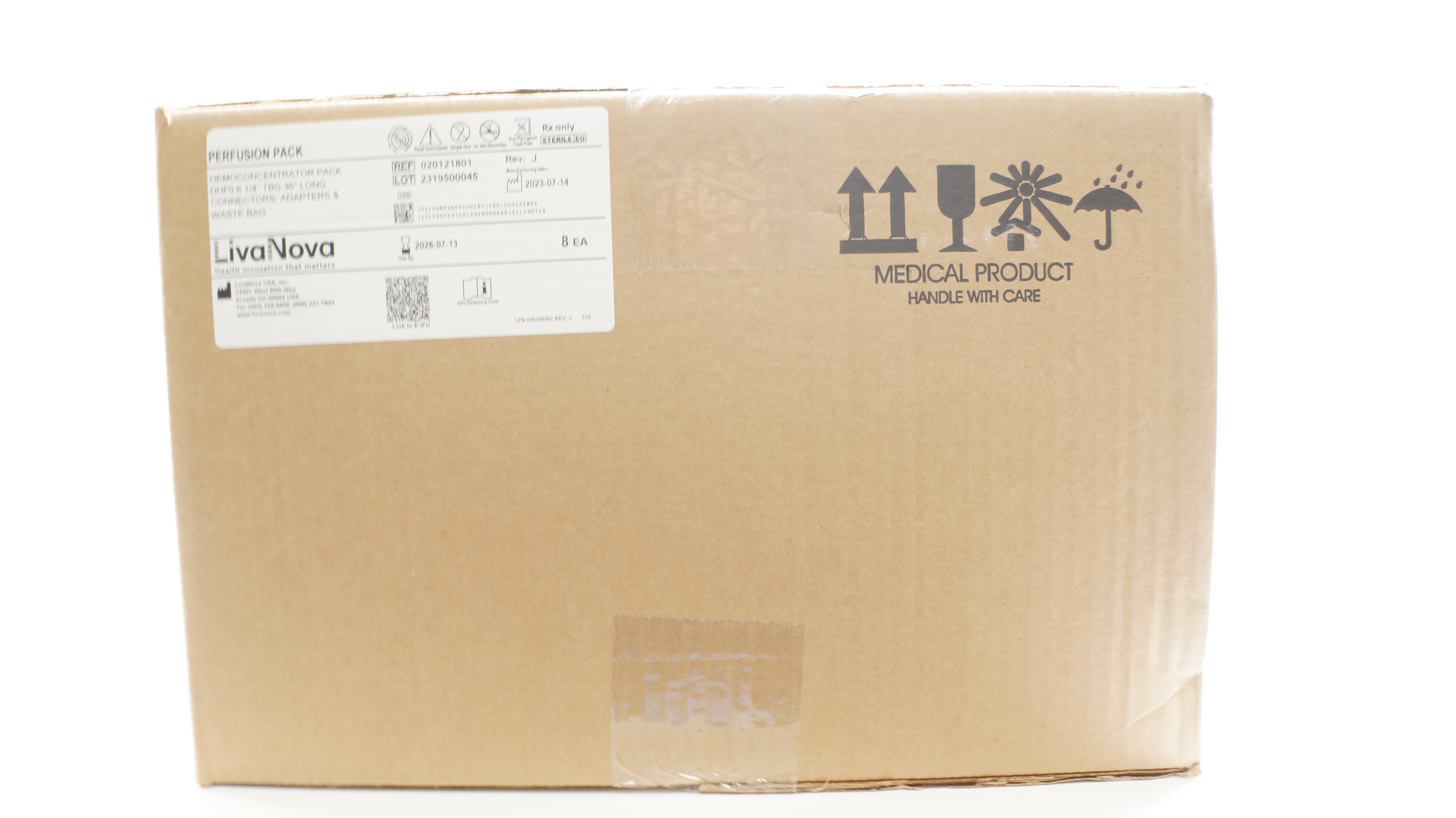 LivaNova 020121801 Perfusion Hemoconcentrator Pack DHF0.6 1/4in TBG