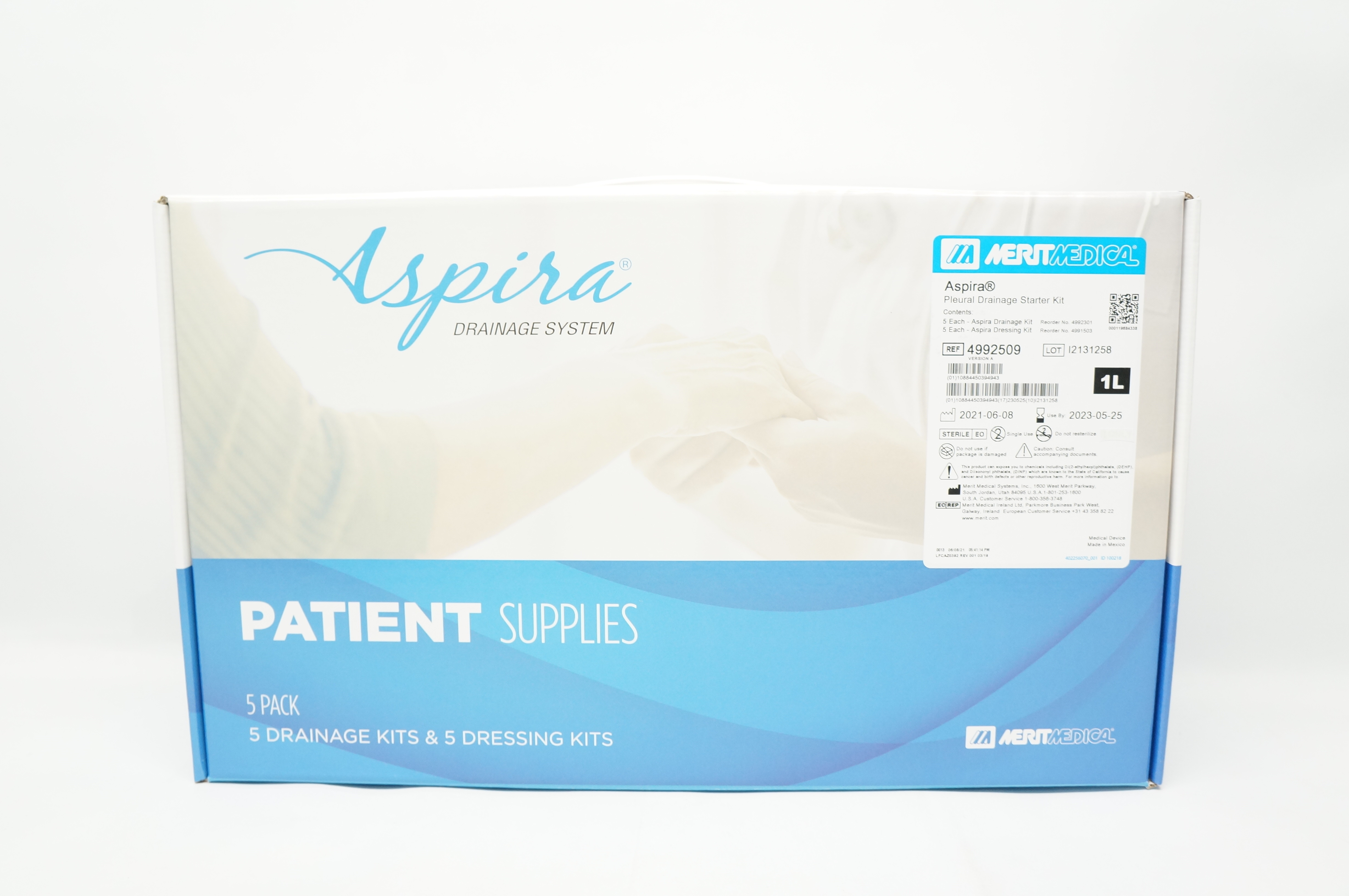 Merit Medical 4992509 Aspira Pleural Drainage Starter Kit 1L (x) - Box of 5