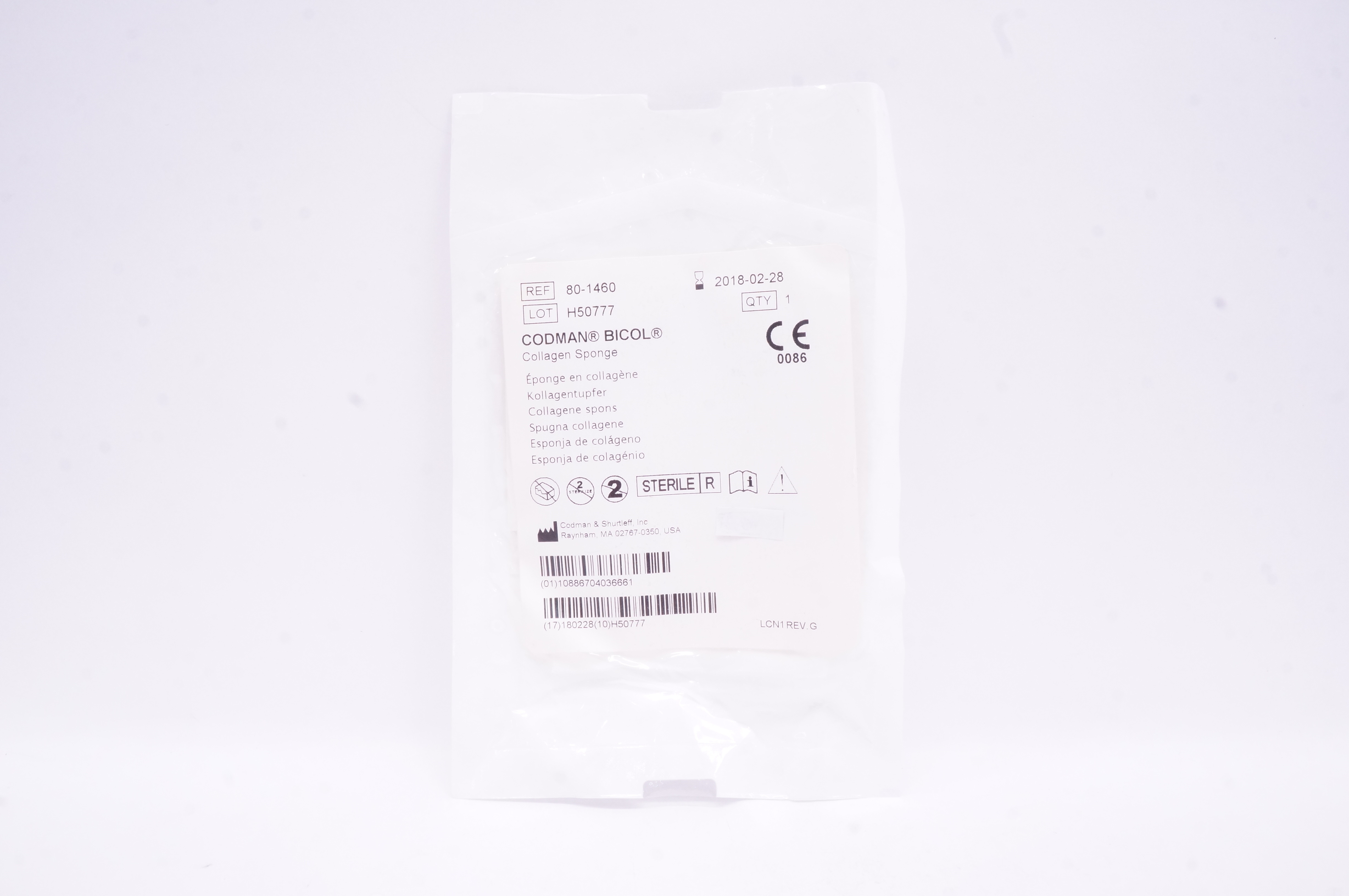 Codman 80-1460 Bicol Collagen Sponge (x)
