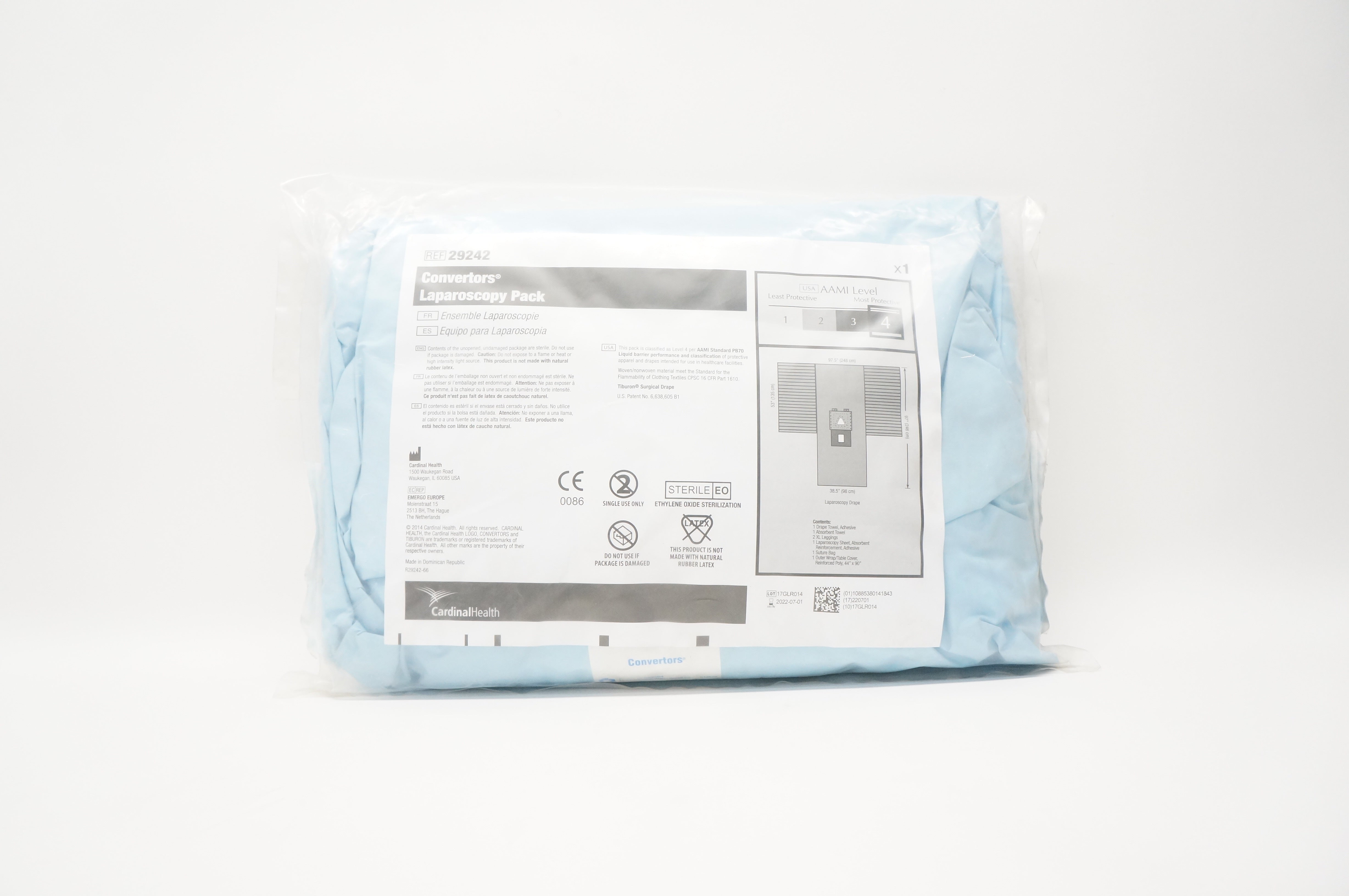Cardinal Health 29242 Convertors Laparoscopy Pack 97.5inch x 97inch
