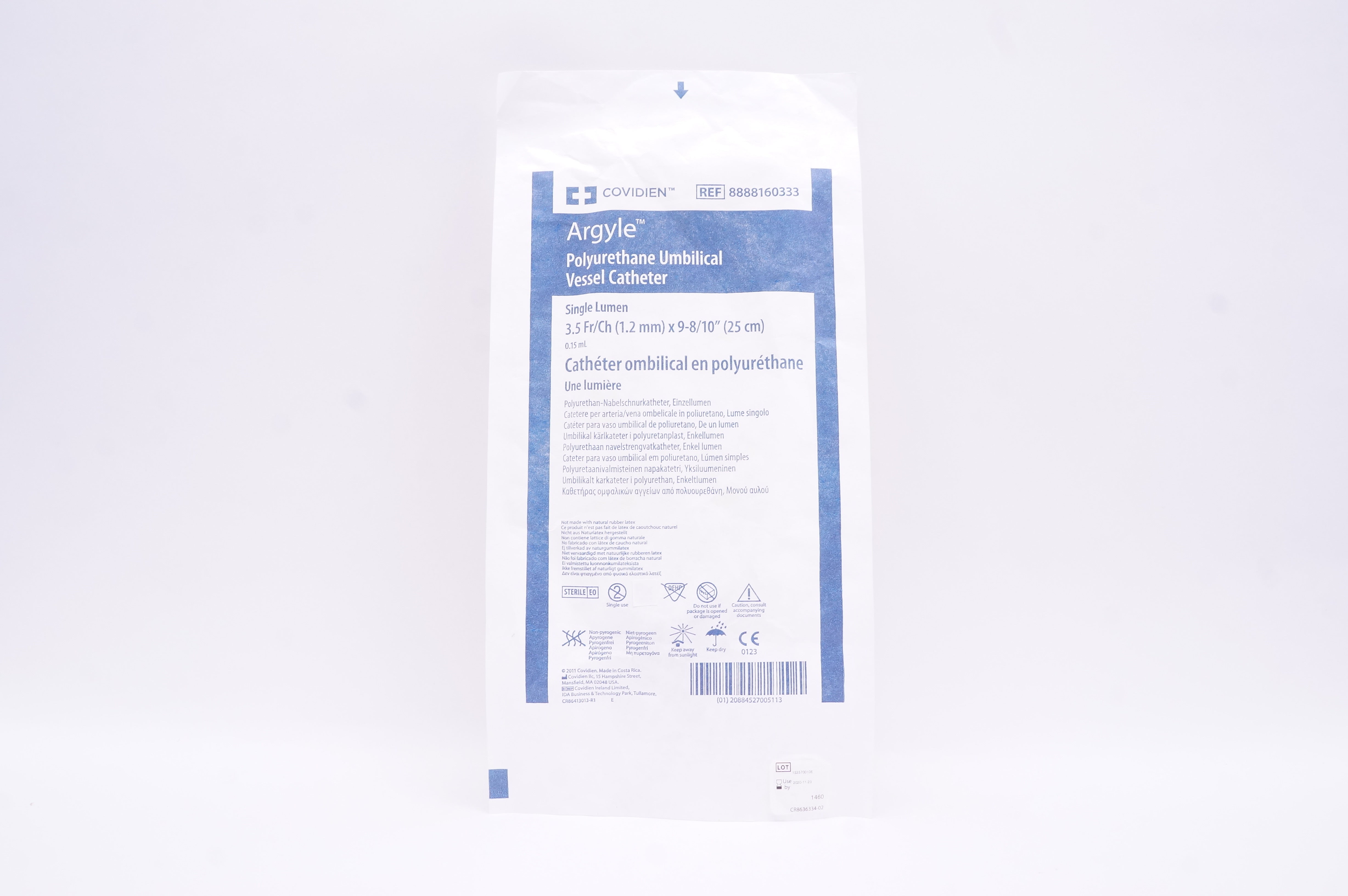 Covidien 8888160333 Polyurethane Umbilical Vessel Cath. 3.5 Fr x 9-8/10inch (x)