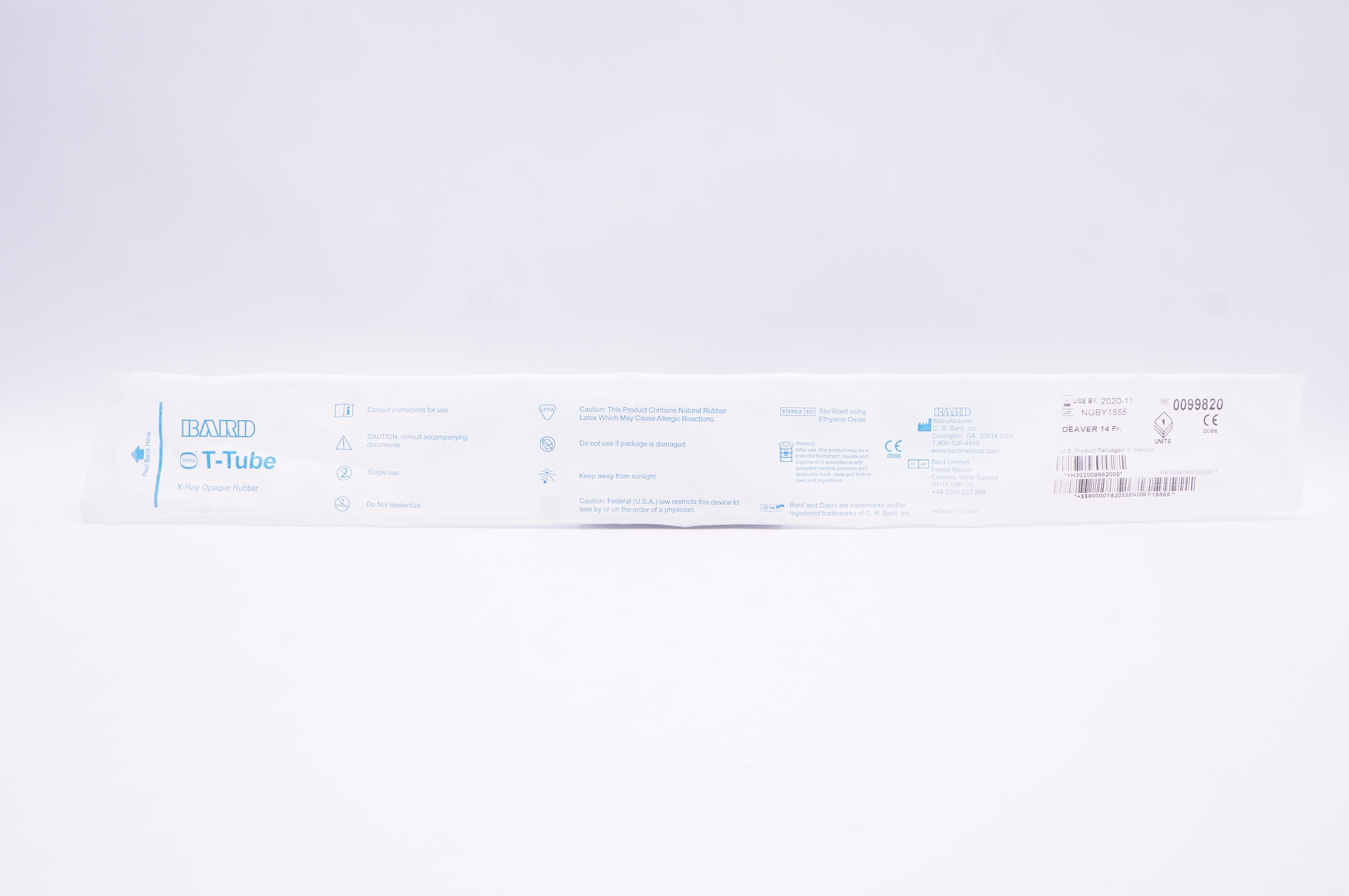 Bard 0099820 T-Tube Deaver 14Fr. (x)
