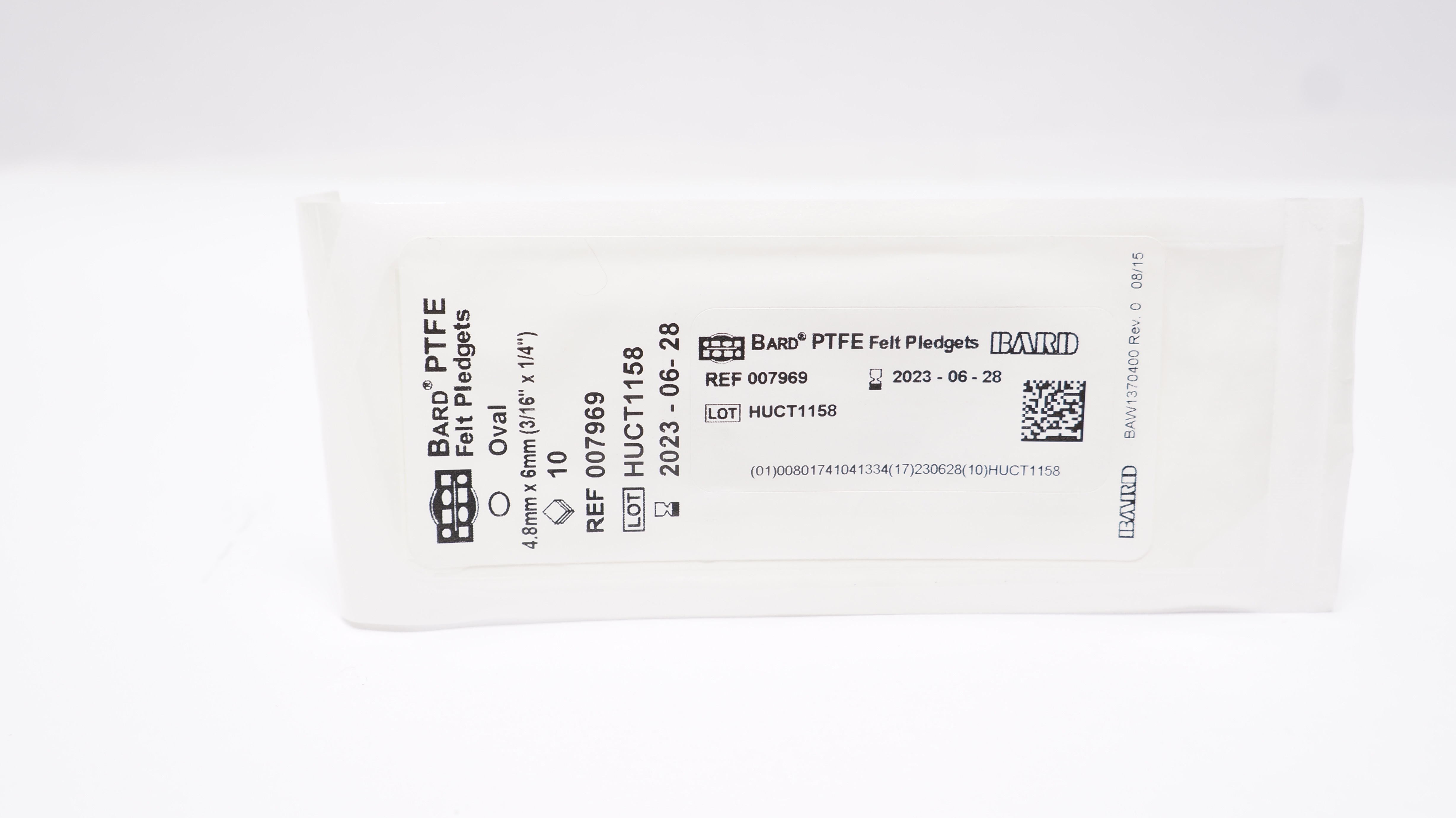 Bard 007969 PTFE Felt Pledgets Oval 3/16-1/4inch (x) - Pack of 10