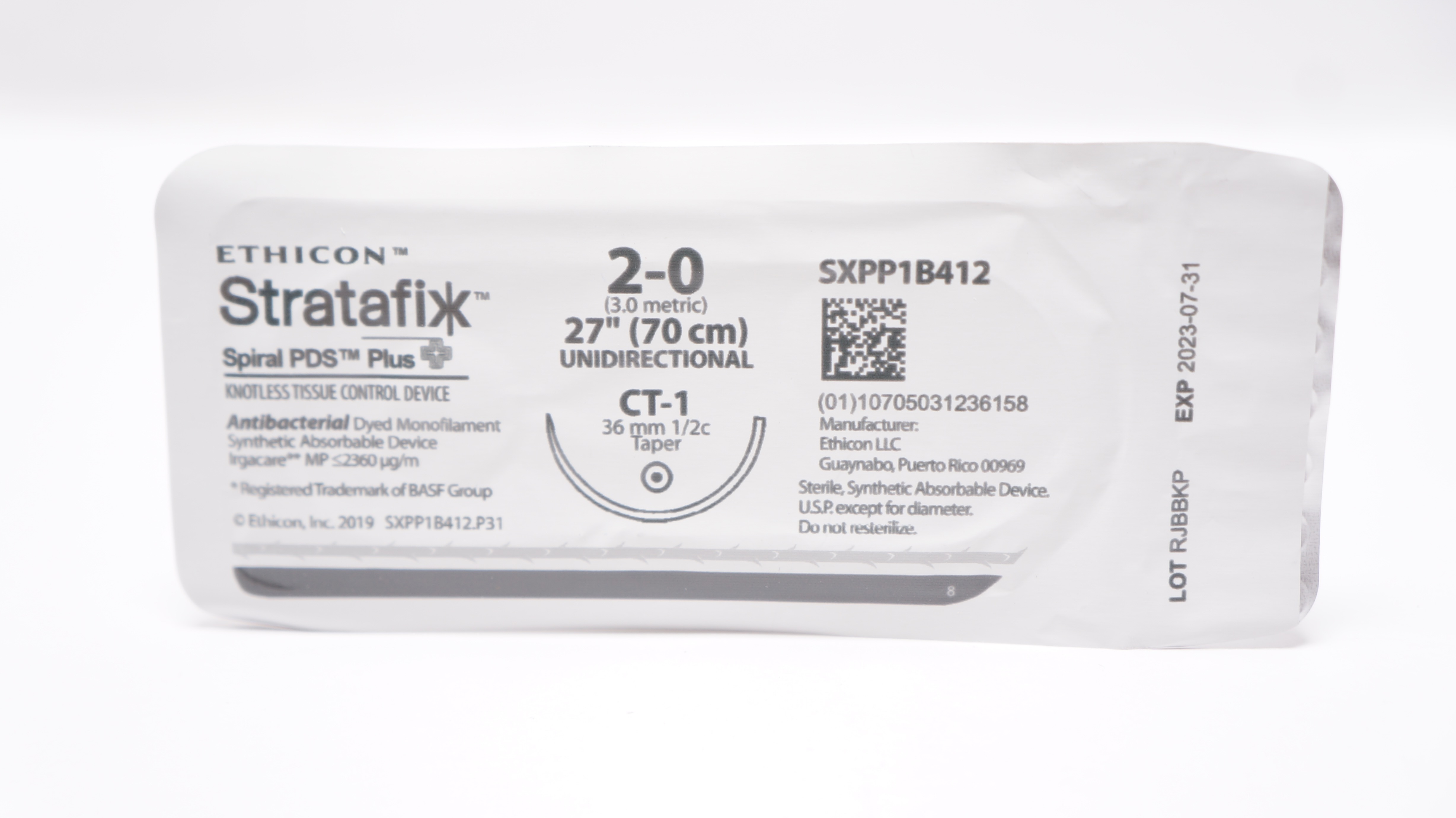 Ethicon SXPP1B412 2-0 Stratafix, CT-1, 36mm 1/2c Taper 27inch (x)