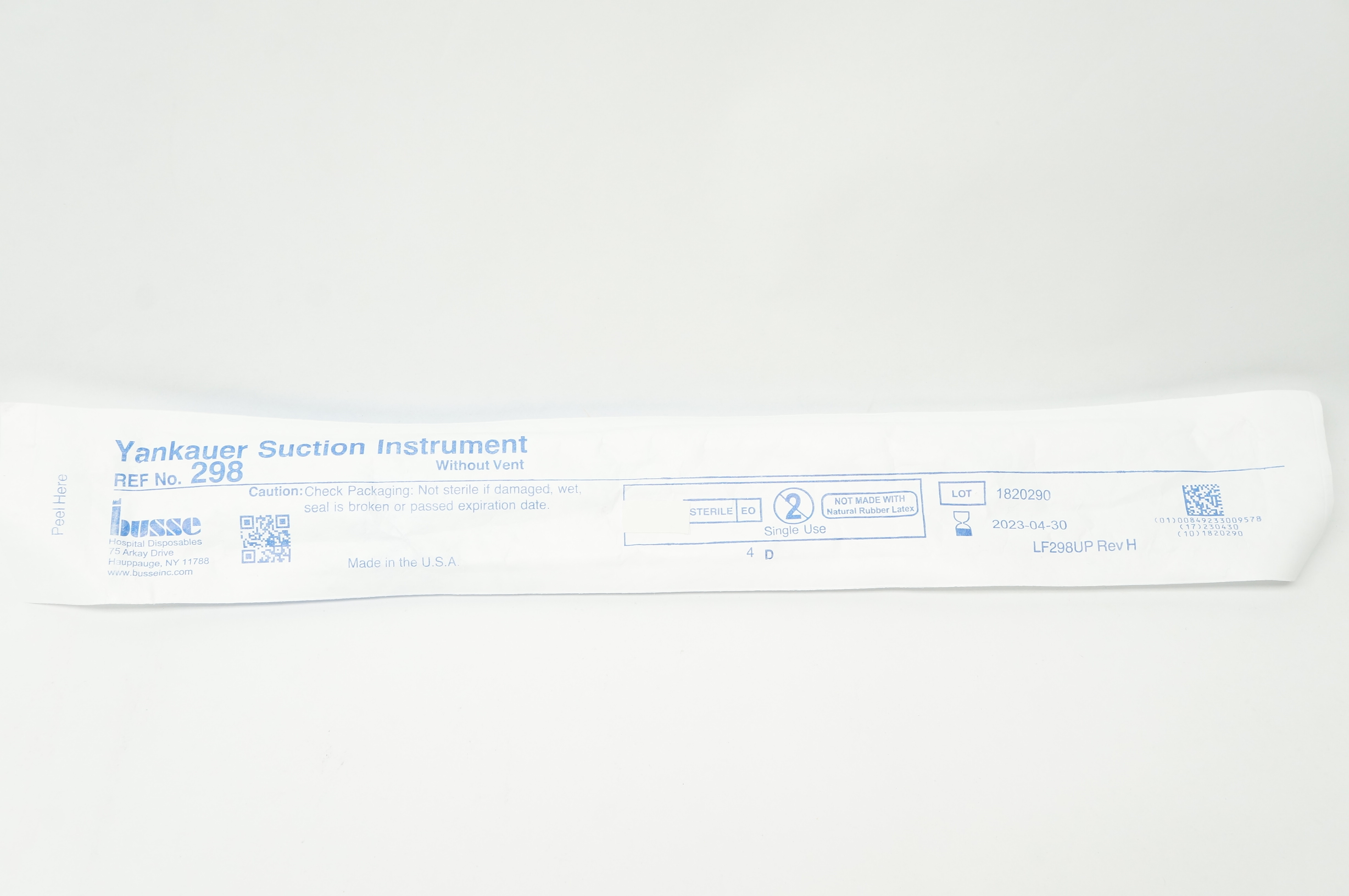 Busse 298 Yankauer Suction Instrument Without Vent