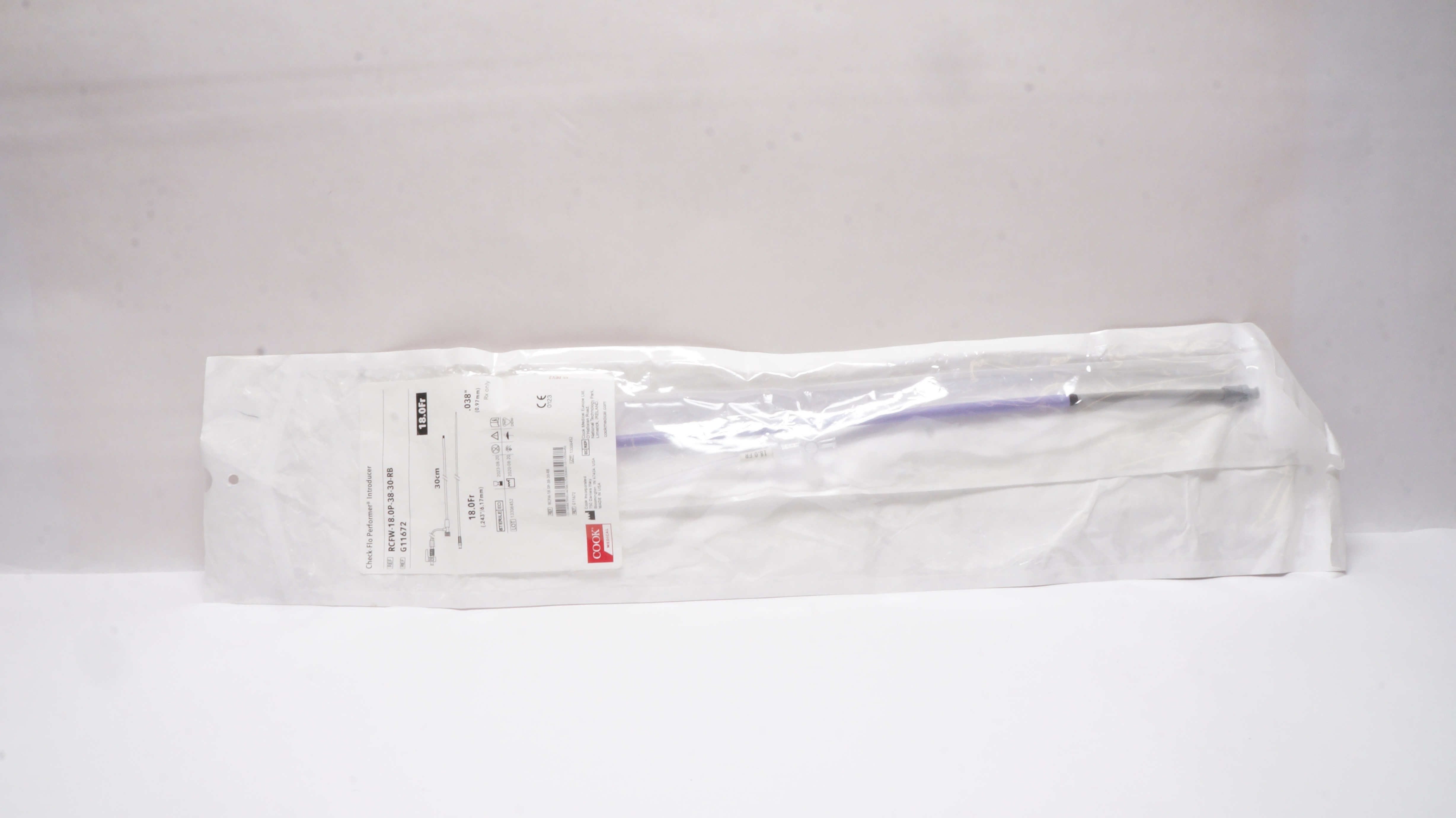 Cook Medical G11672 Check-Flo Performer Introducer 18.0Fr x .038inch x 30cm